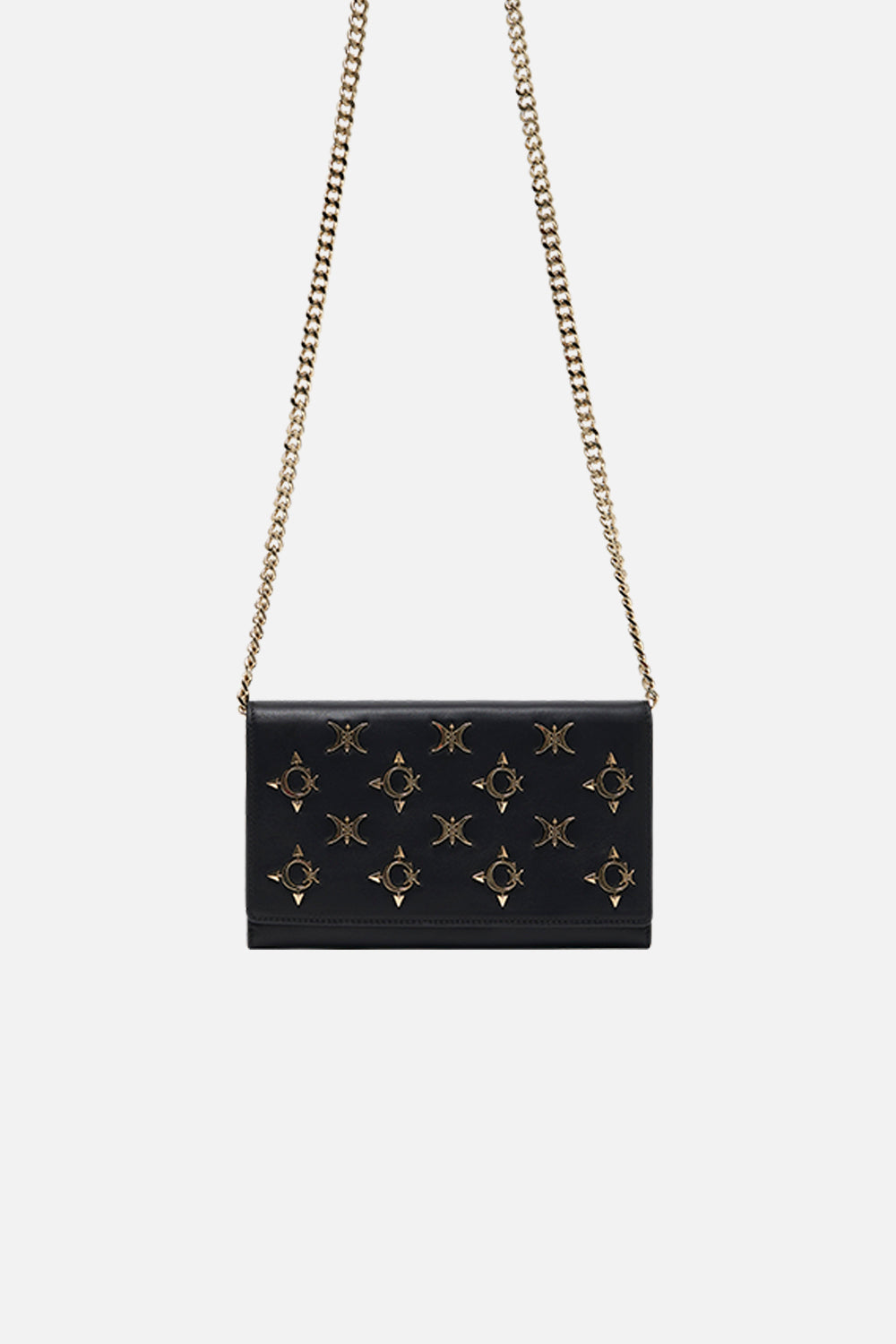 Chain Flap Crossbody Solid Black print by CAMILLA