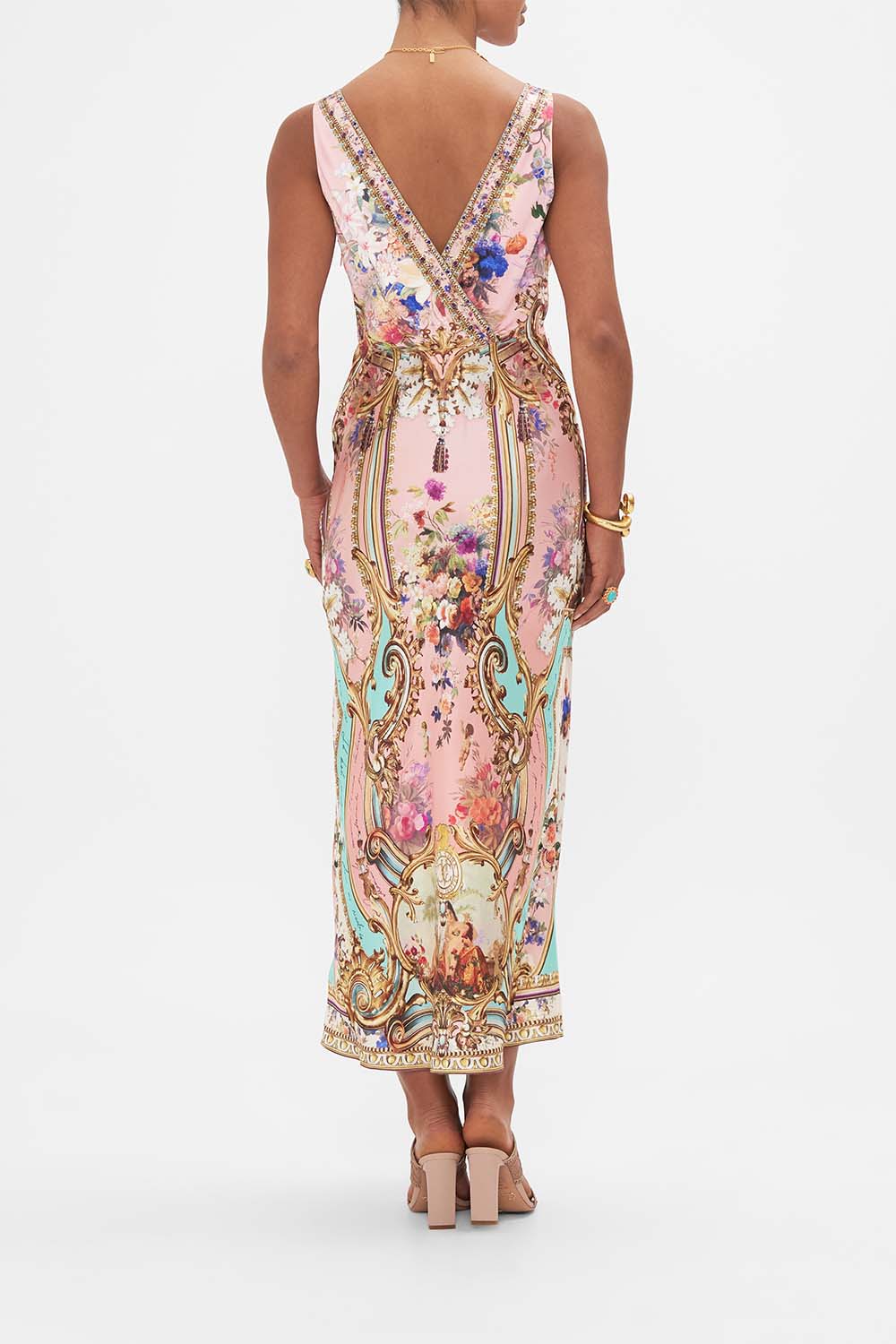 V-NECK SLIP DRESS LETTERS FROM THE PINK ROOM