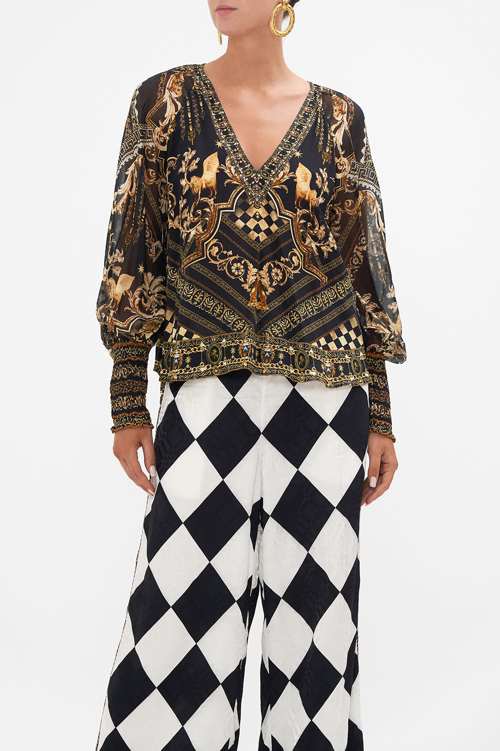 SHIRRED CUFF BLOUSE DUOMO DYNASTY