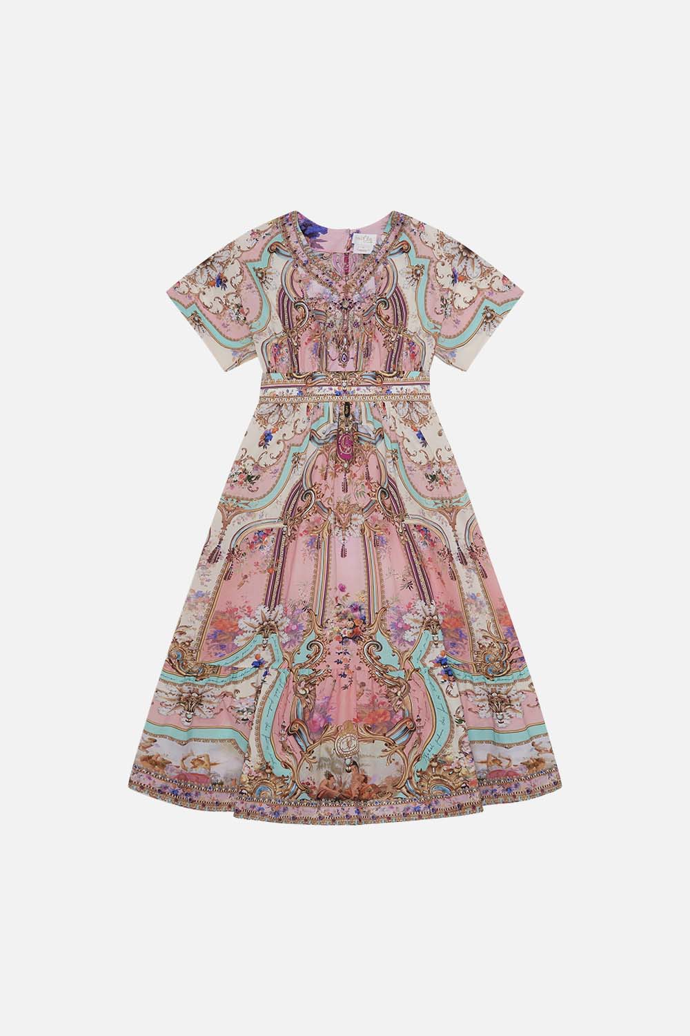 Product view of MILLA BY CAMILLAkids pink dress in Letters from the Pink Room print