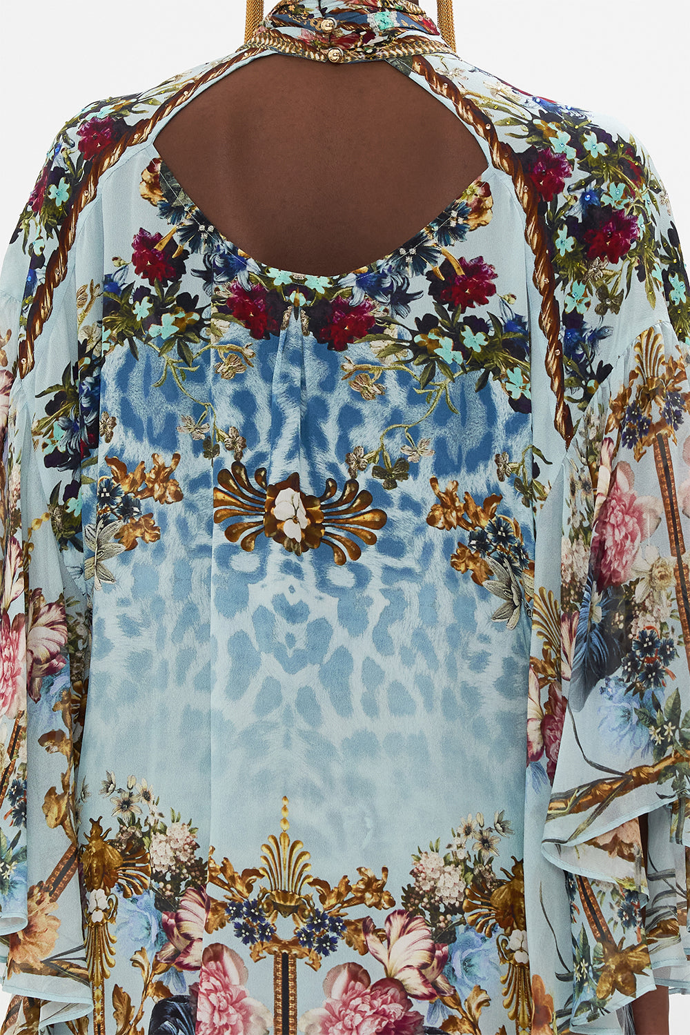 HIGH NECK RUFFLE SLEEVE BLOUSE LETTERS TO LEO