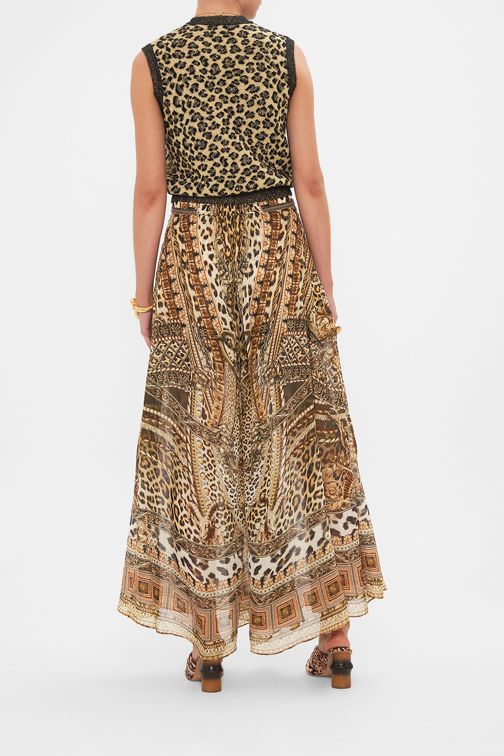 CROPPED JACQUARD KNIT VEST STANDING OVATION