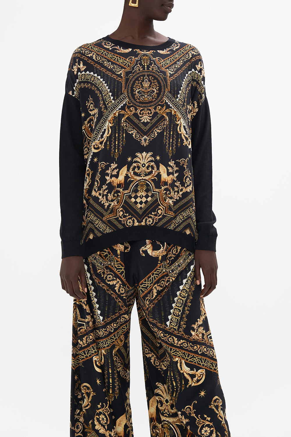 LONG SLEEVE JUMPER WITH PRINT FRONT DUOMO DYNASTY