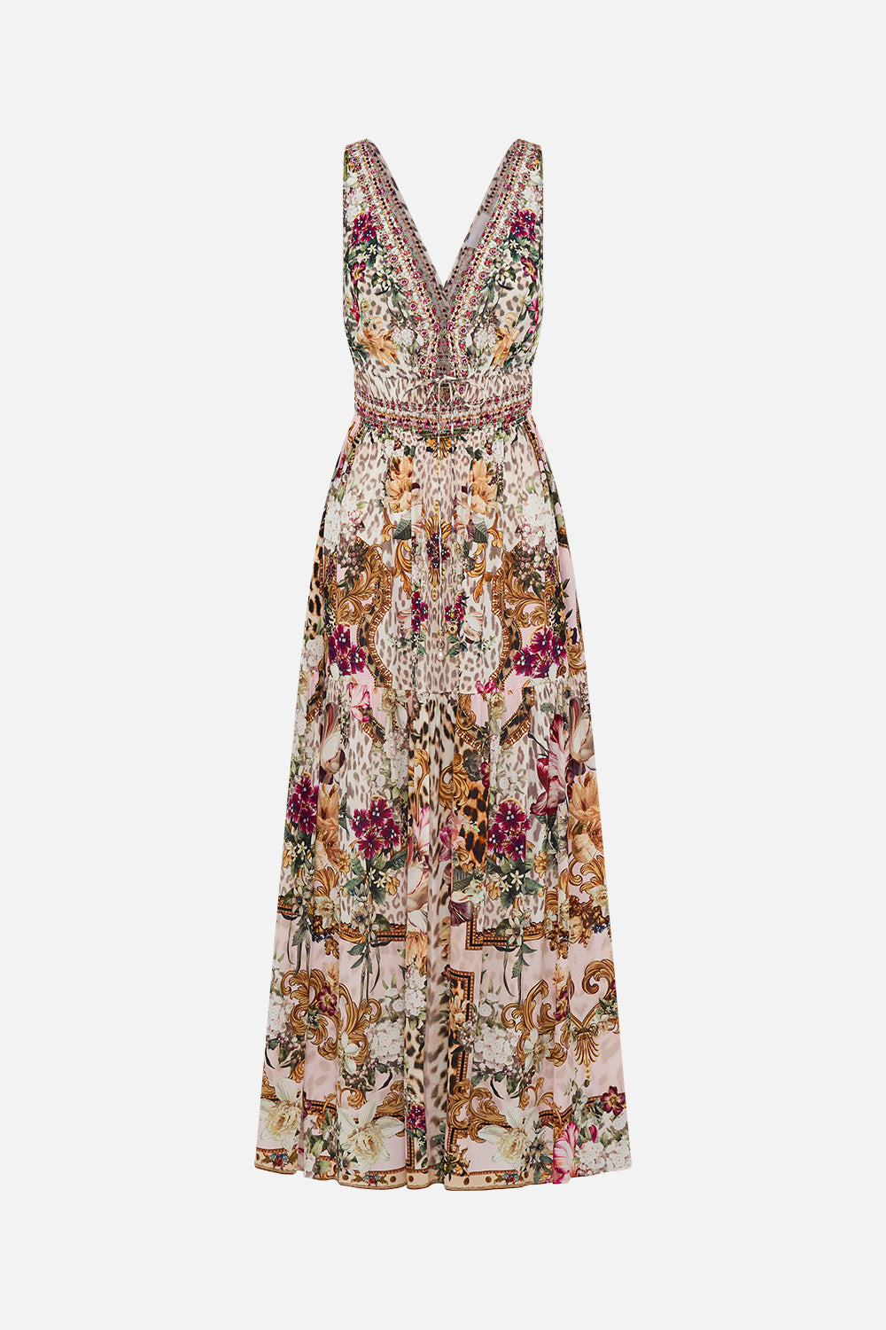 SHIRRED WAIST DETAIL LONG DRESS BAMBINO BLISS