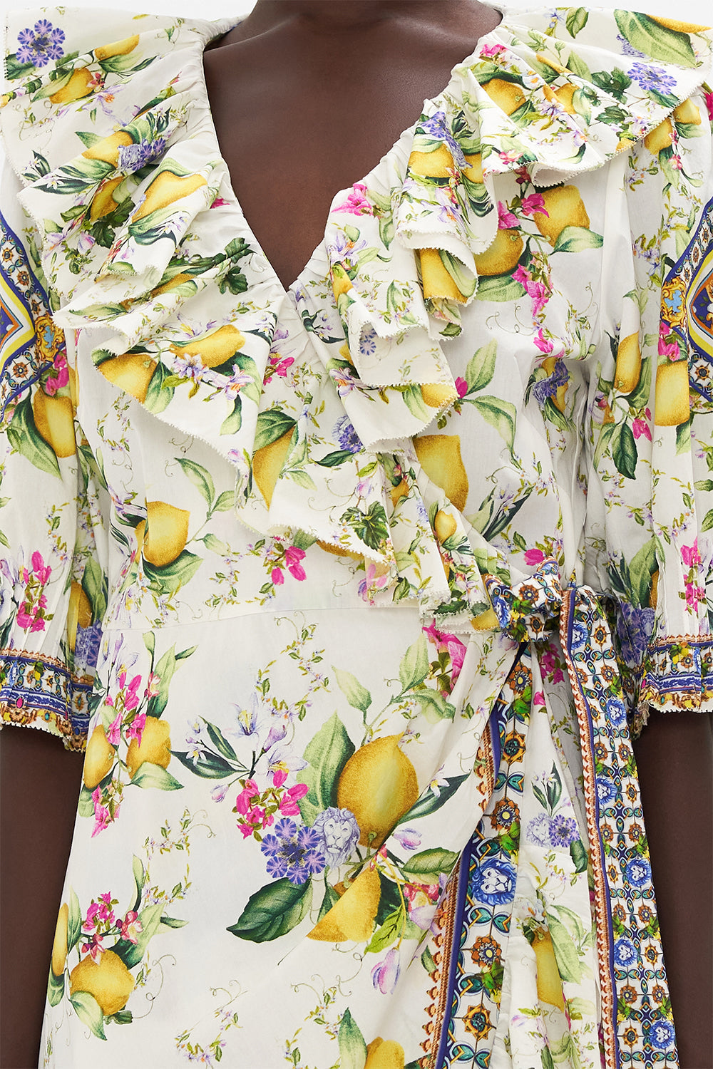 MAXI WRAP DRESS WITH PUFF SLEEVE CATERINA SPRITZ