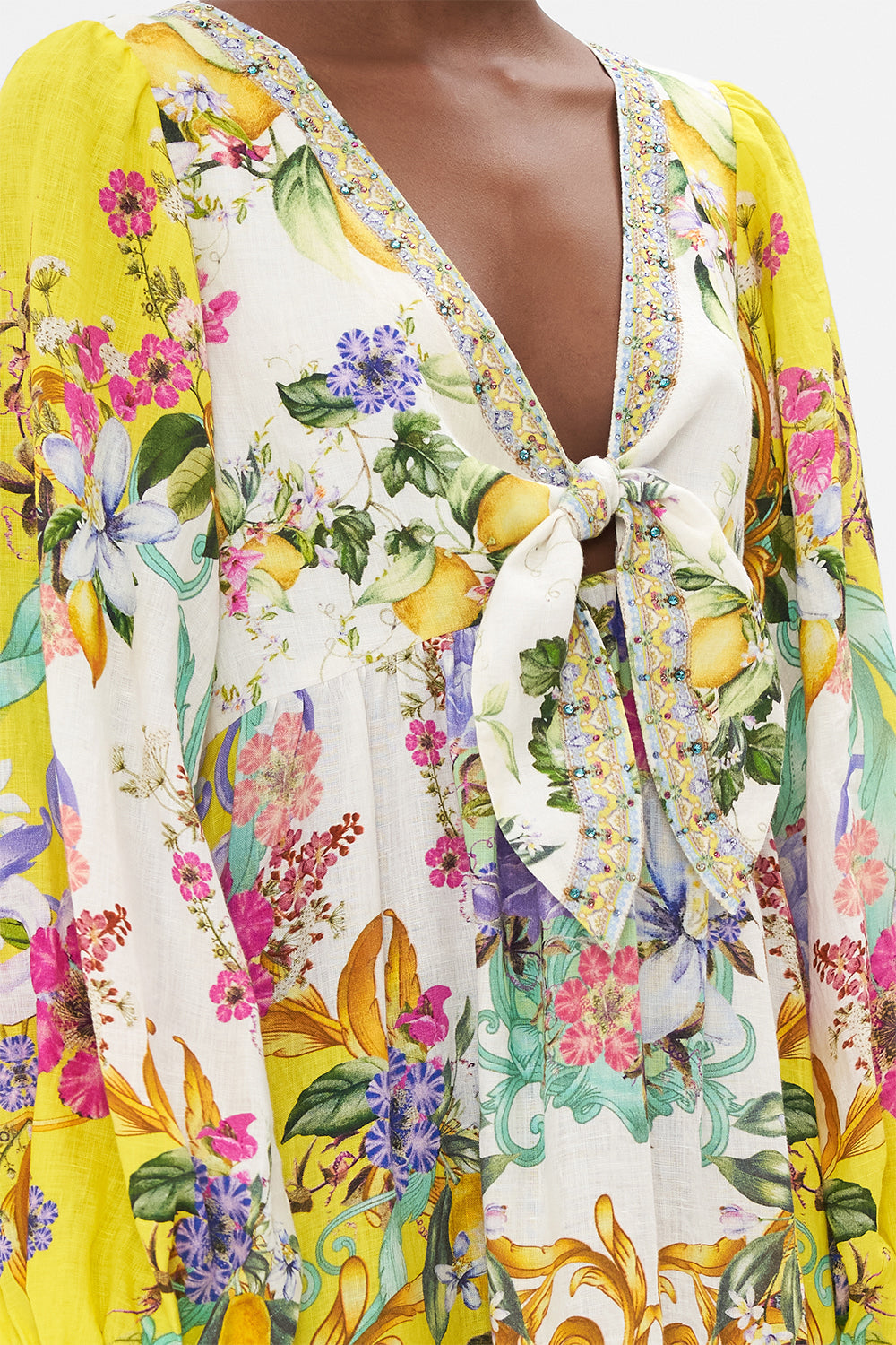 SHORT TIE FRONT BLOUSON DRESS CATERINA SPRITZ