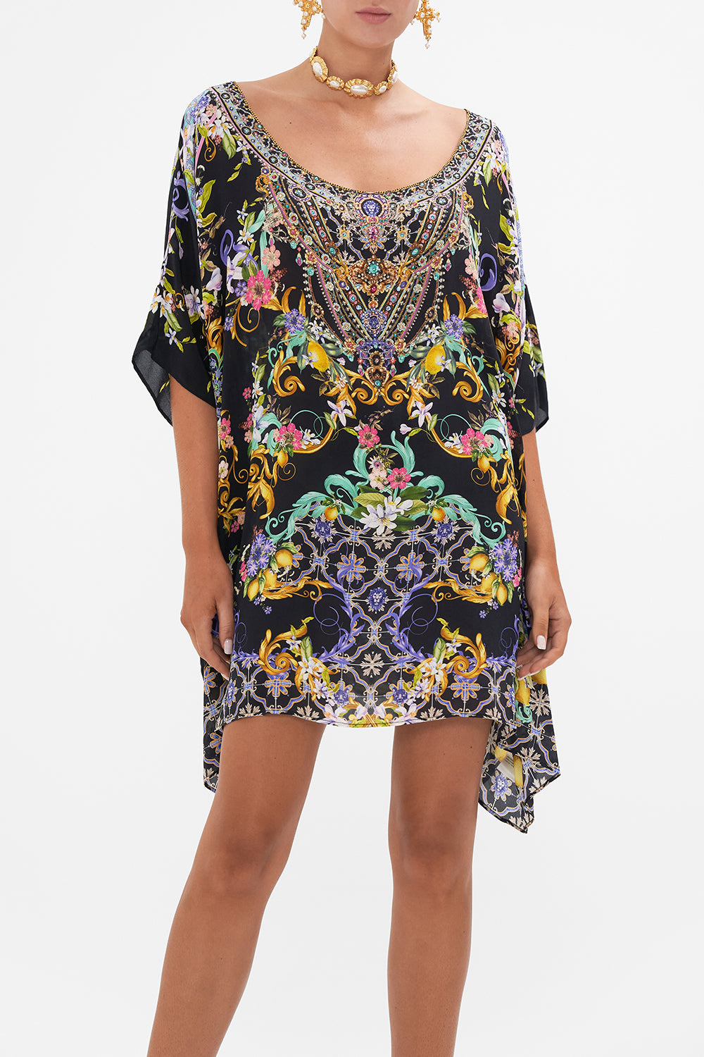 SHORT ROUND NECK KAFTAN MEET ME IN MARCHESA
