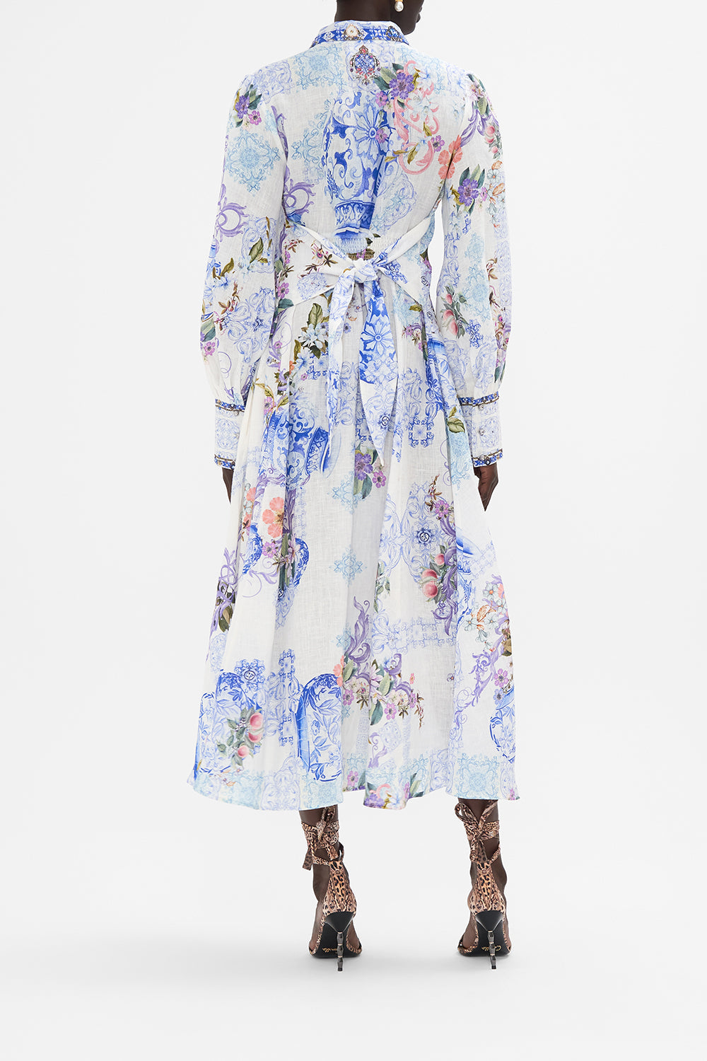 WAIST TIE SHIRT DRESS PAINT ME POSITANO