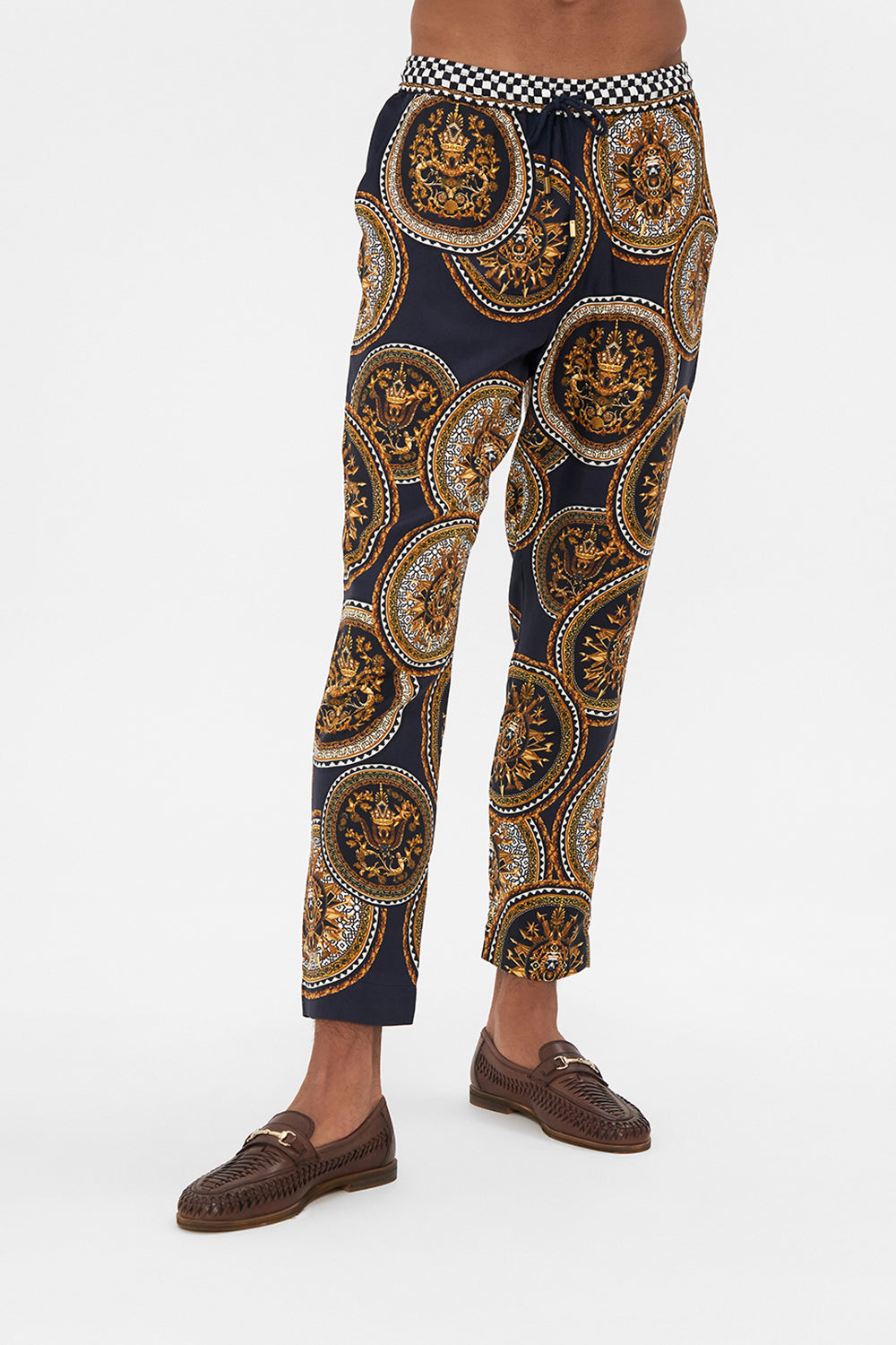 STRAIGHT LEG ELASTICATED WAIST PANT DUOMO KALEIDO