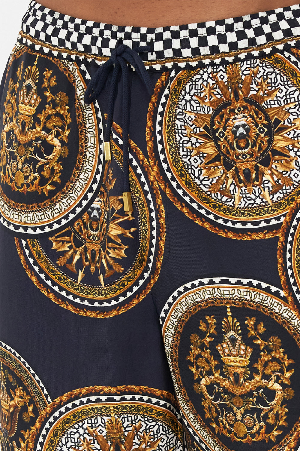 STRAIGHT LEG ELASTICATED WAIST PANT DUOMO KALEIDO