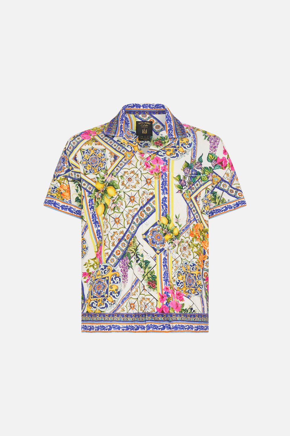 TERRY TOWELLING SHORT SLEEVE BUTTON UP SHIRT AMALFI AMORE