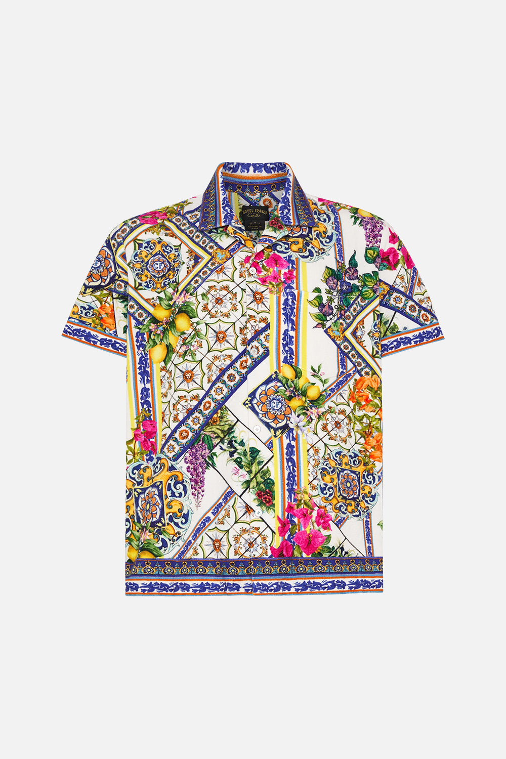 TERRY TOWELLING SHORT SLEEVE BUTTON UP SHIRT AMALFI AMORE