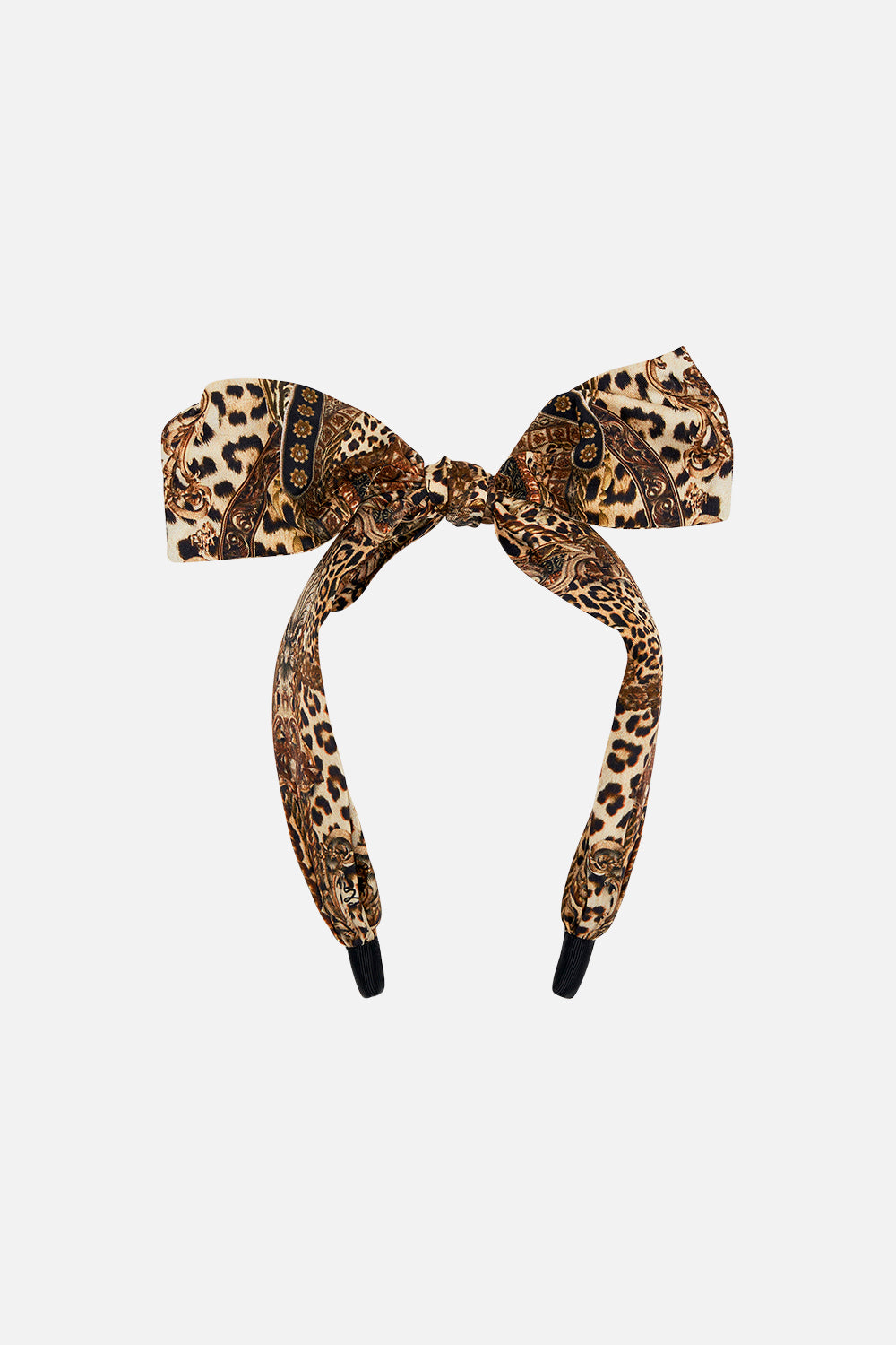 Product view of CAMILLA silk leopardprint headband in Standing Ovation print
