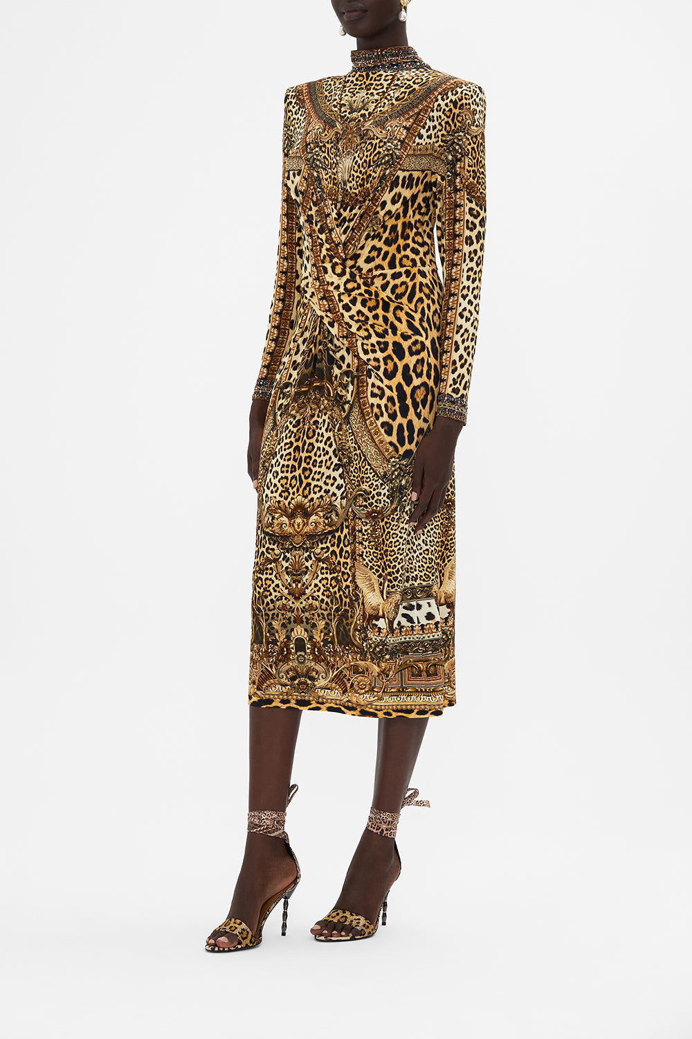 CROSS FRONT MIDI DRESS STANDING OVATION