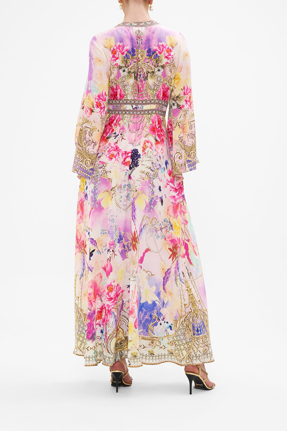 KIMONO SLEEVE DRESS WITH SHIRRING DETAIL SONIC SYMPHONIES