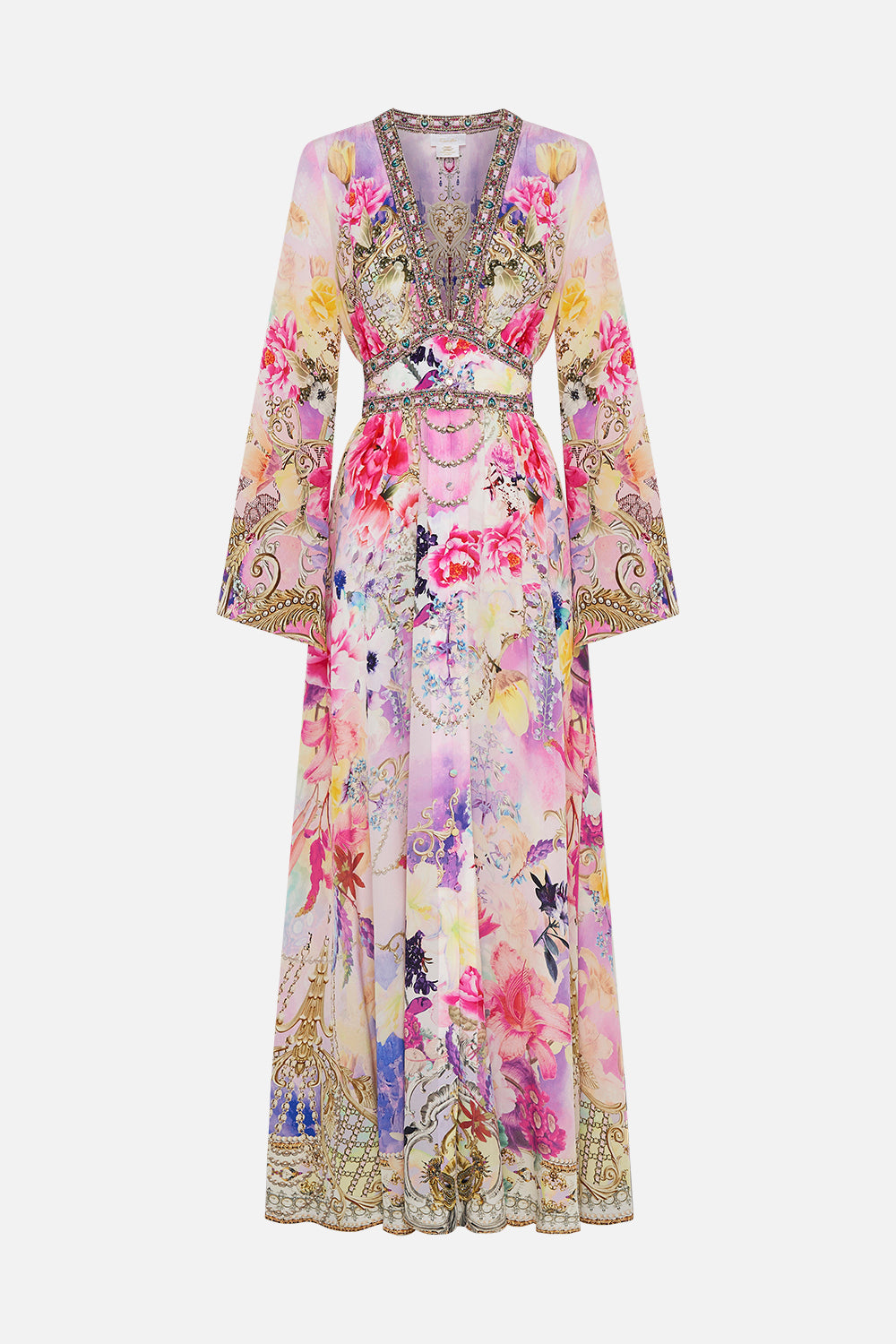 KIMONO SLEEVE DRESS WITH SHIRRING DETAIL SONIC SYMPHONIES