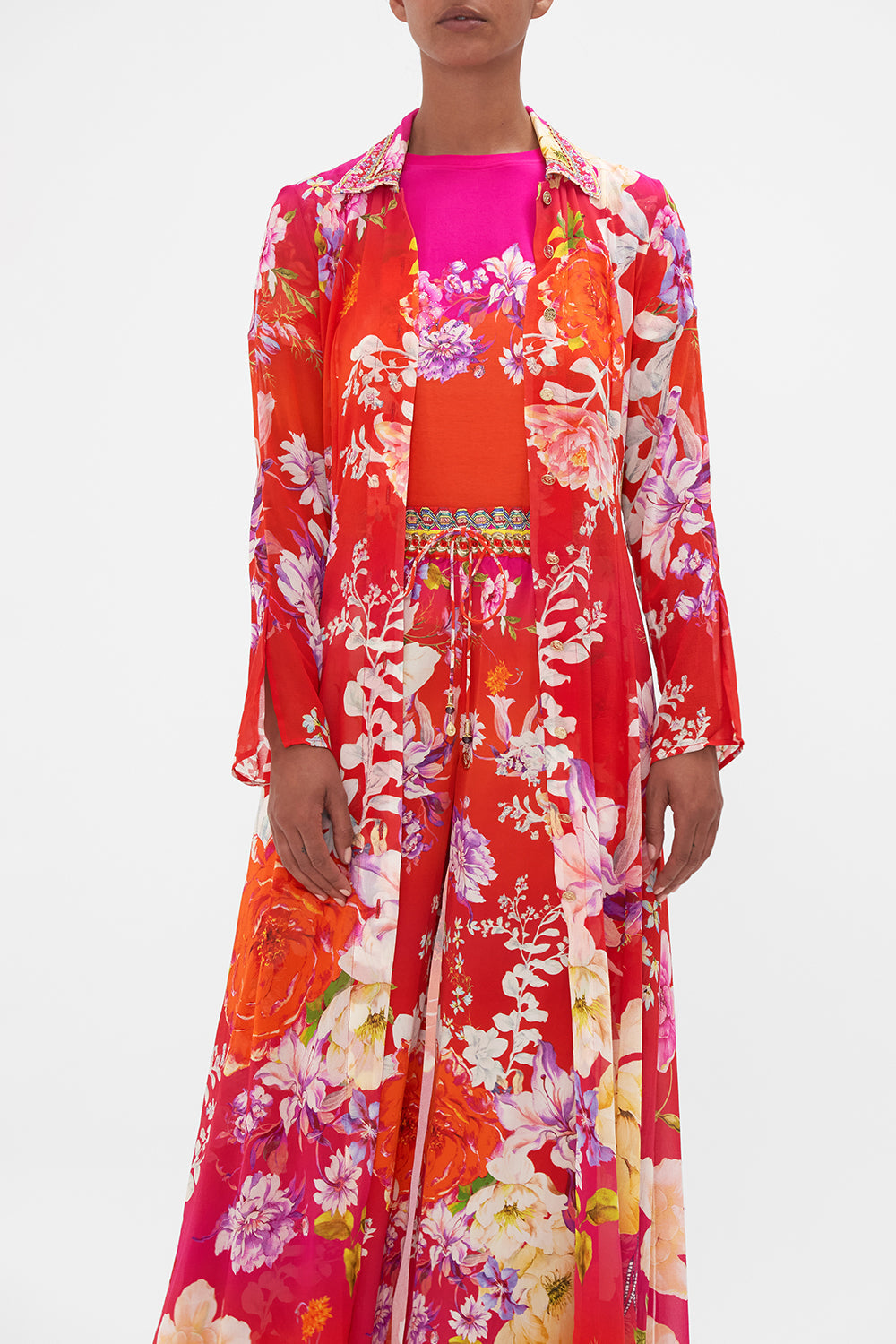 PRINTED TRENCH KISS AND TELL