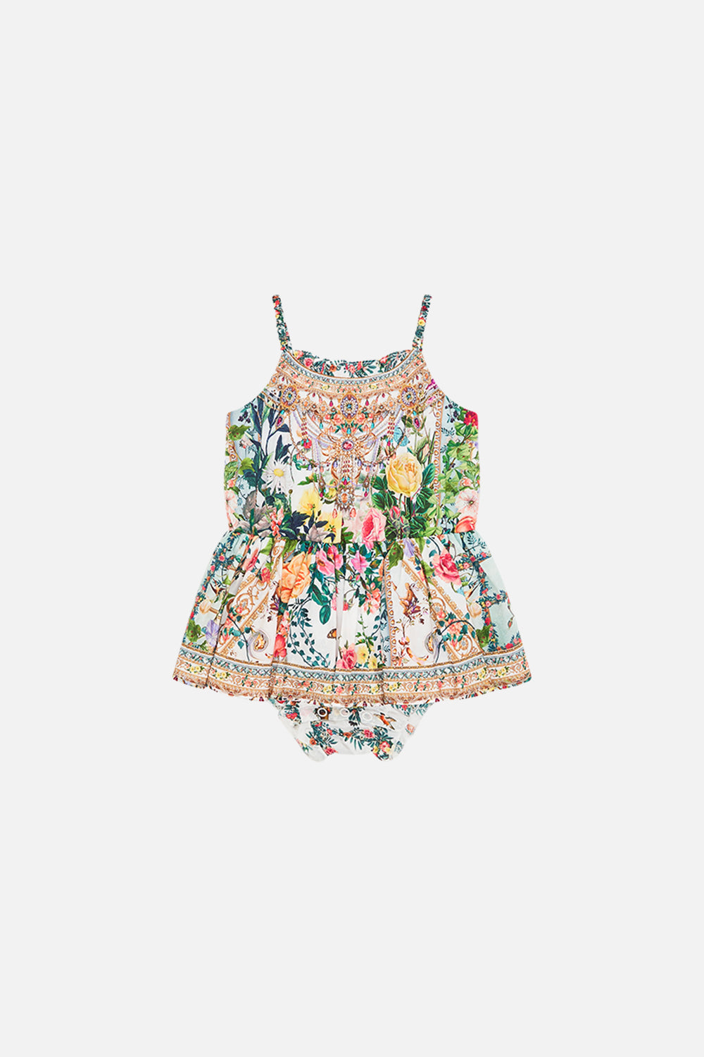 Product view of Milla By CAMILLA babies floral jumpdress in Renaissance Romance print
