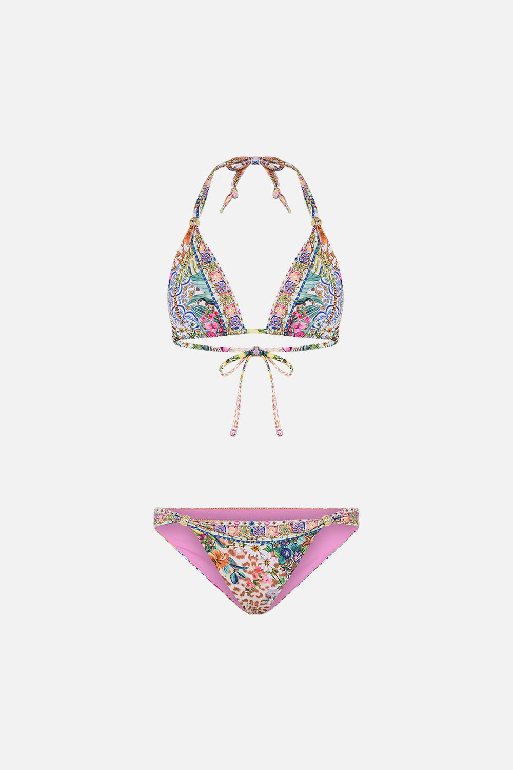 Product view of CAMILLA resortwear floral bikini Flowers of Neptune print