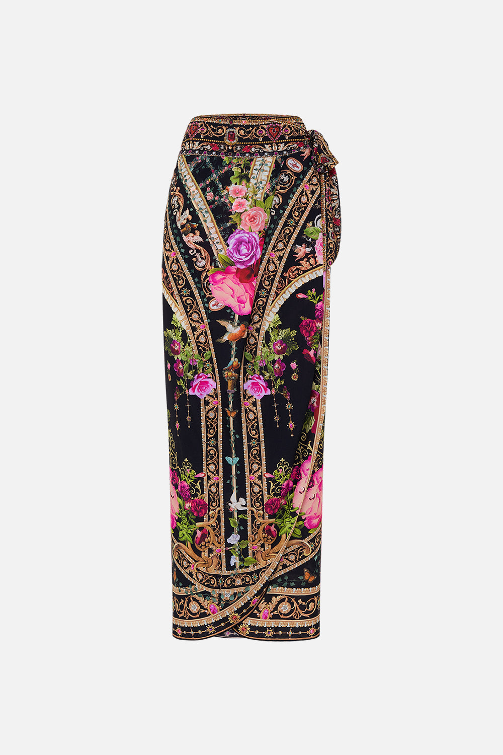 Product view of CAMILLA resortwear draped sarong in Reseravtion For Love print