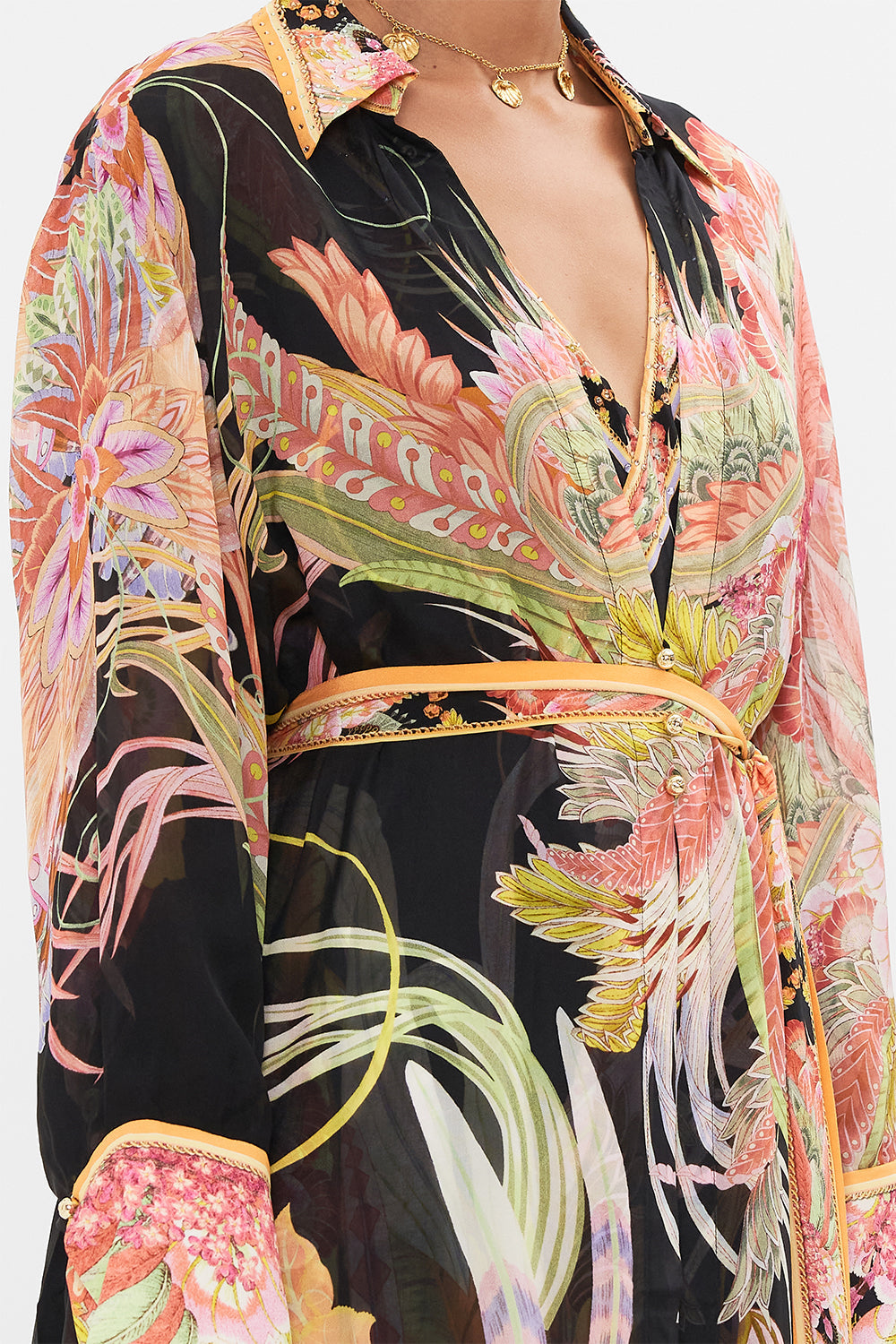 CAMILLA silk kimonop layer in Lady of the Moon print