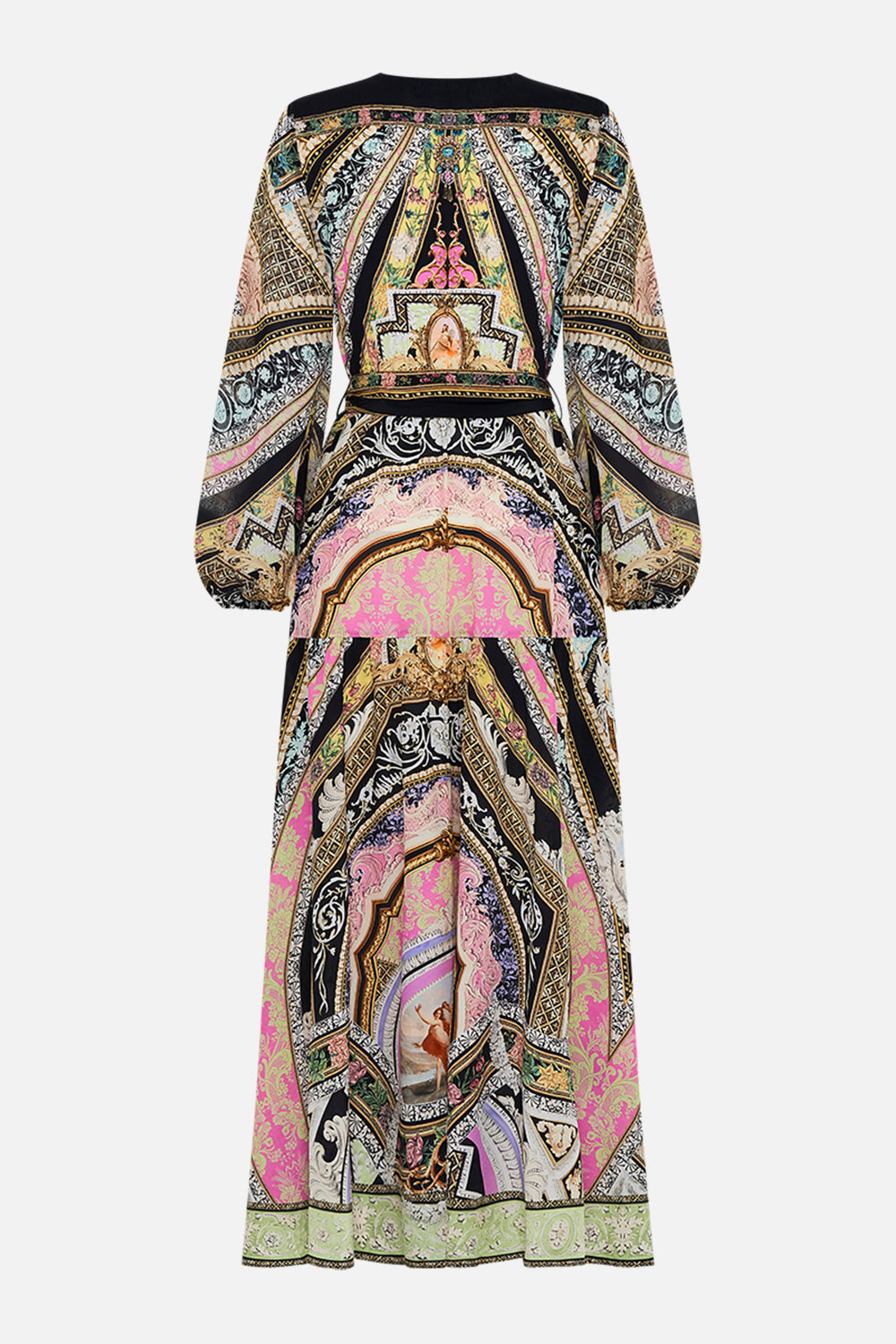 V NECK DRESS WITH BELT FLORENCE FIELD DAY