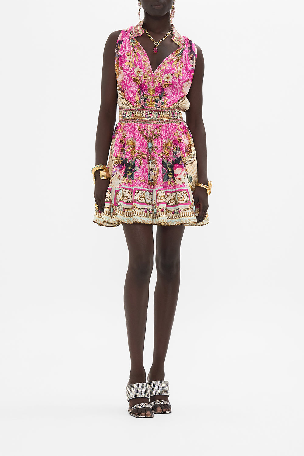 HIGH NECK SLEEVELESS MINI DRESS CALL OF THE CANAL