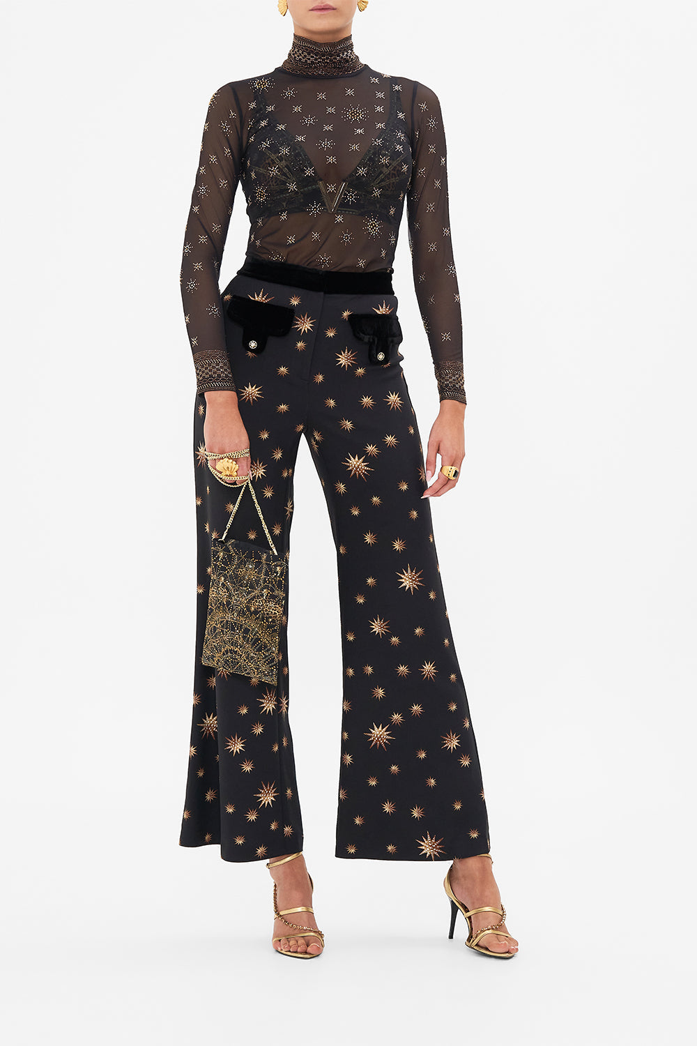 Product view of CAMILLA designer mini tite bag in Masked At Moonlight print