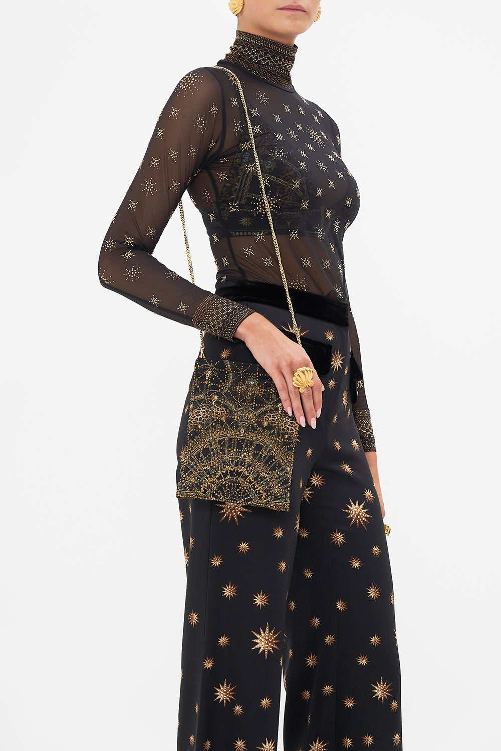 Product view of CAMILLA designer mini tite bag in Masked At Moonlight print