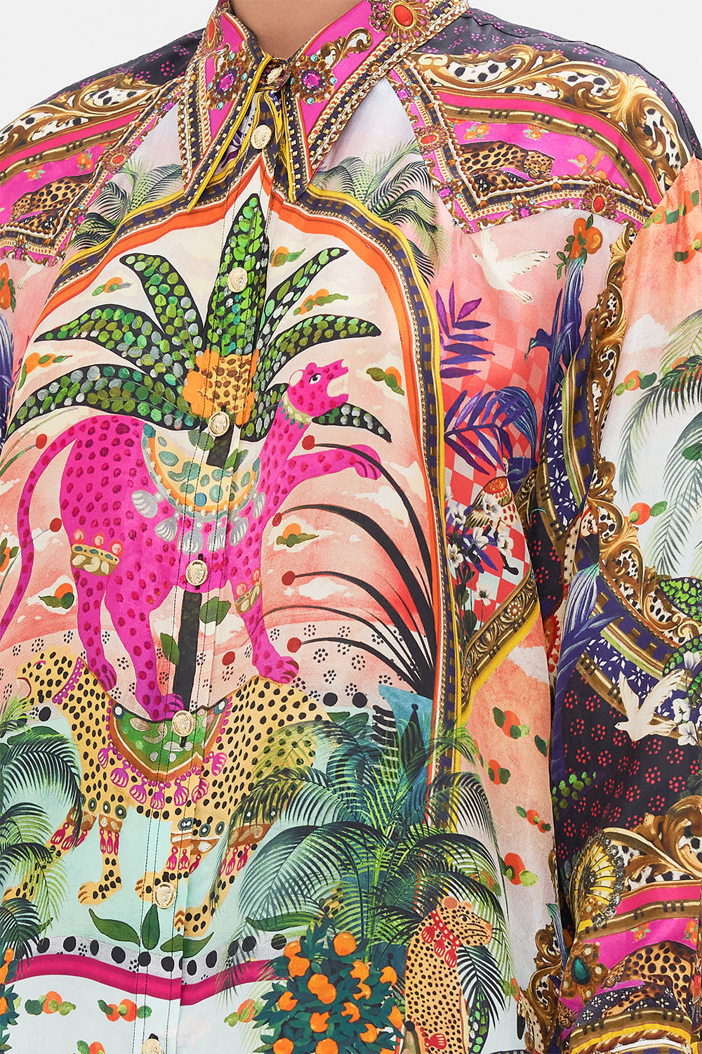 LONG LINE SHIRT WITH YOKE AND BUTTON DETAIL ALESSANDROS ATLANTIS