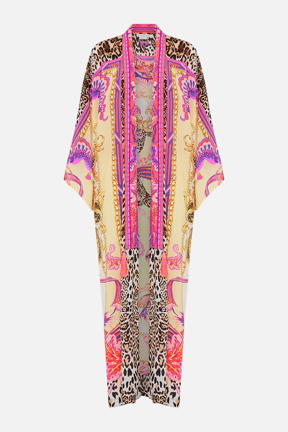 Product view of CAMILLA silk kimono jacket in Viola Vintage print