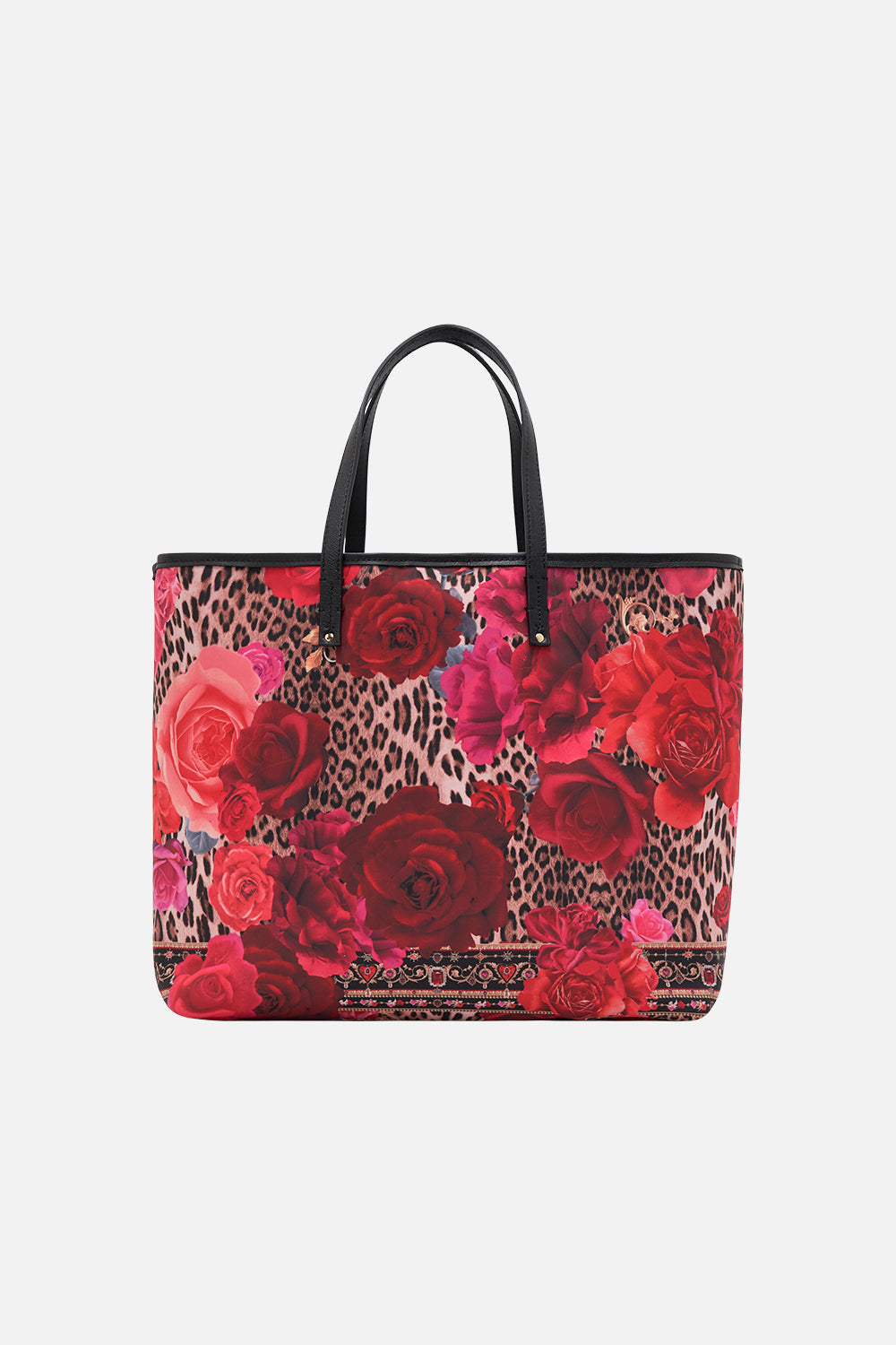 Product view of CAMILLA designer tote bag in Heart Like A Wildflower print