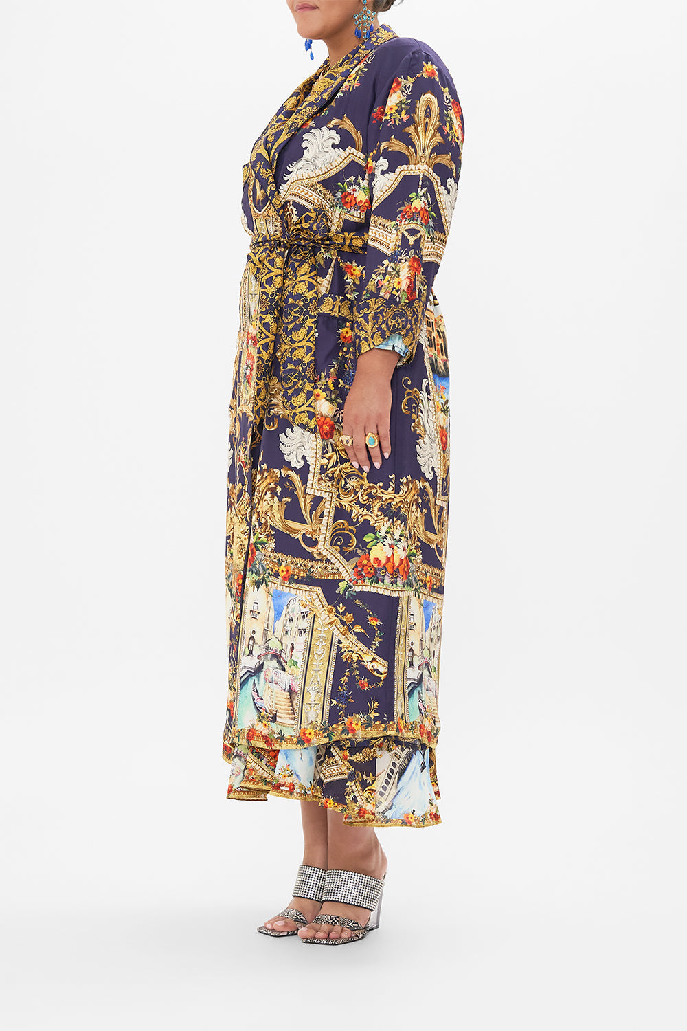 LONG ROBE WITH TIE VENICE VIGNETTE