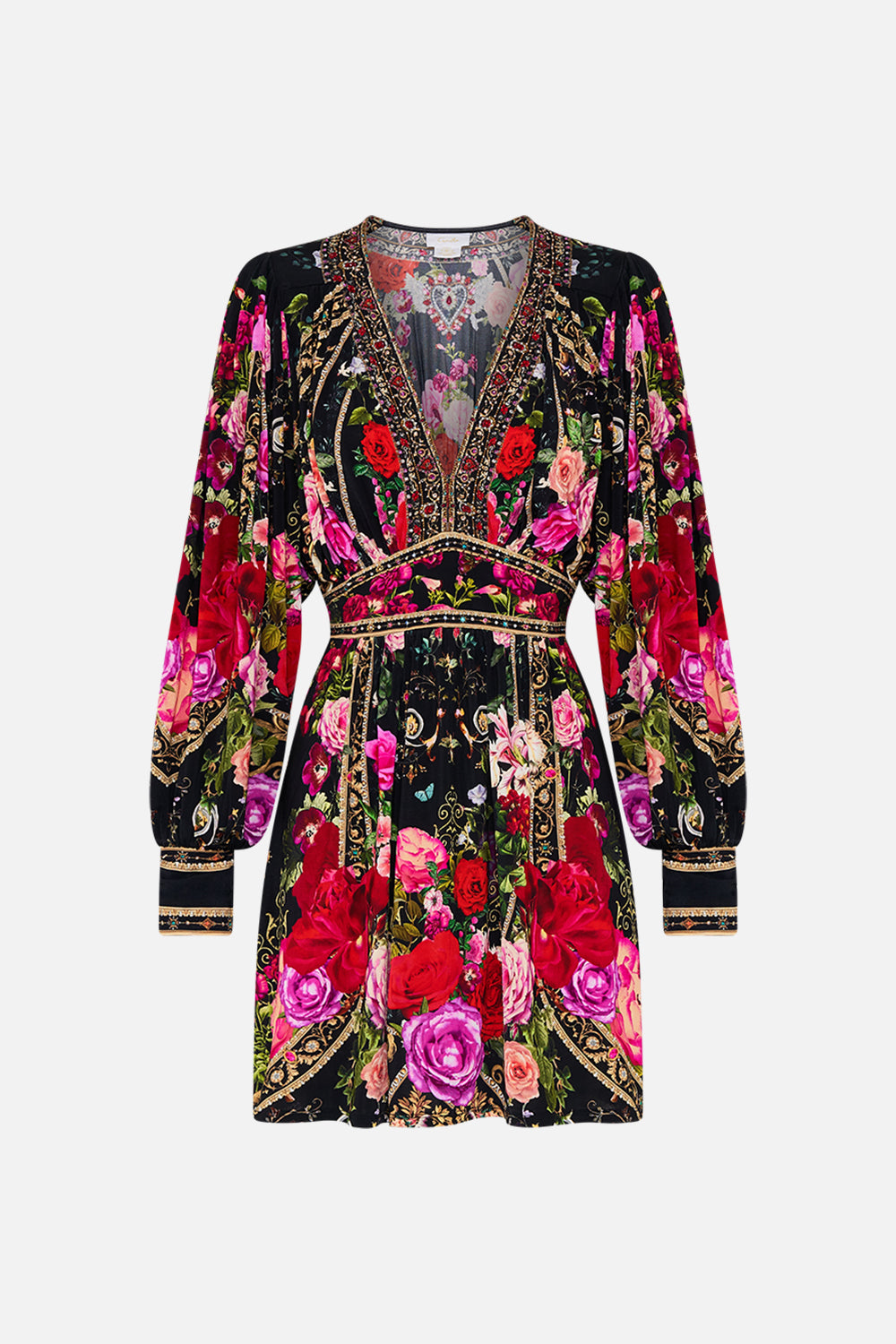 CAMILLA jersey mini dress in Reservation For Love print