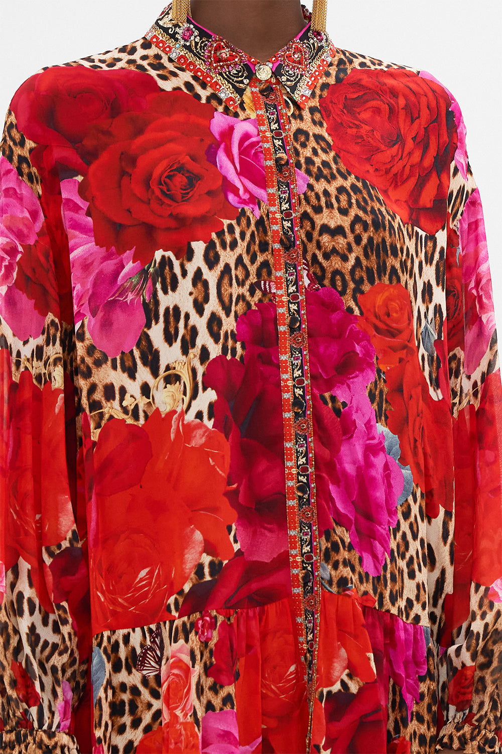 TIERED SHIRT DRESS HEART LIKE A WILDFLOWER