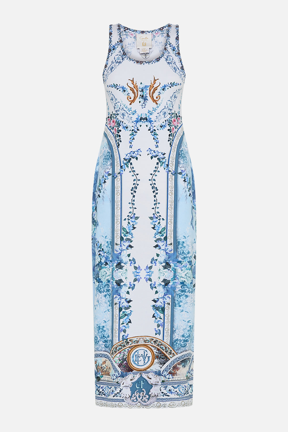 CAMILLA Jersey tank dress in Seasson of The Siren print