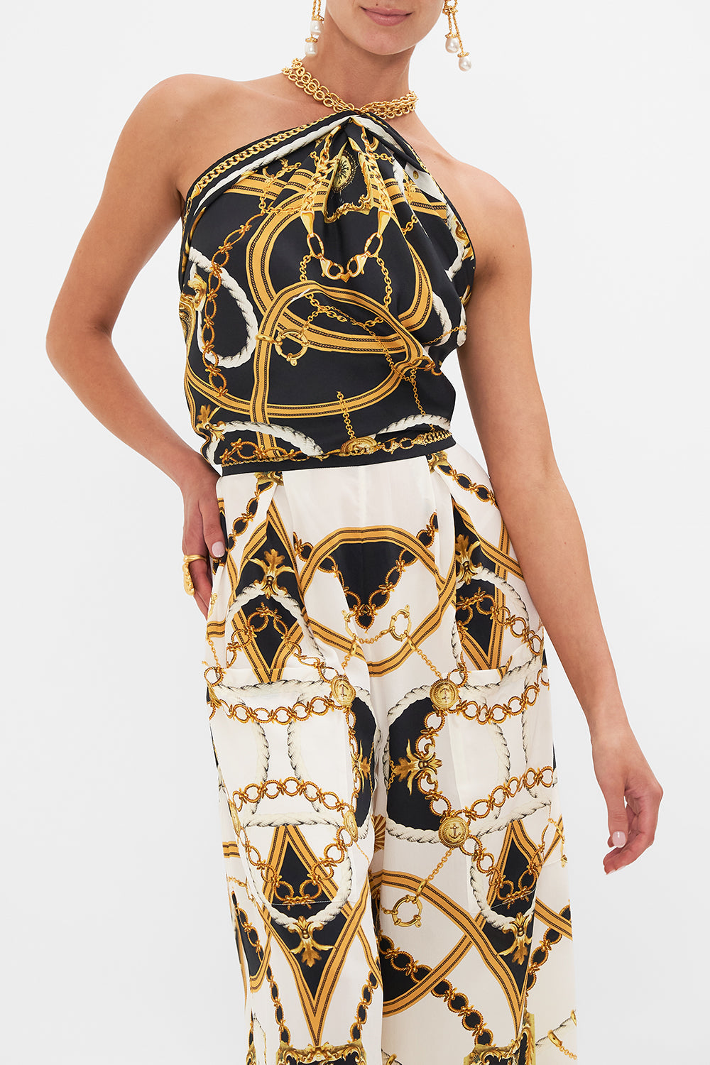 Product view of CAMILLA silk scarf in Coast to Coast orint