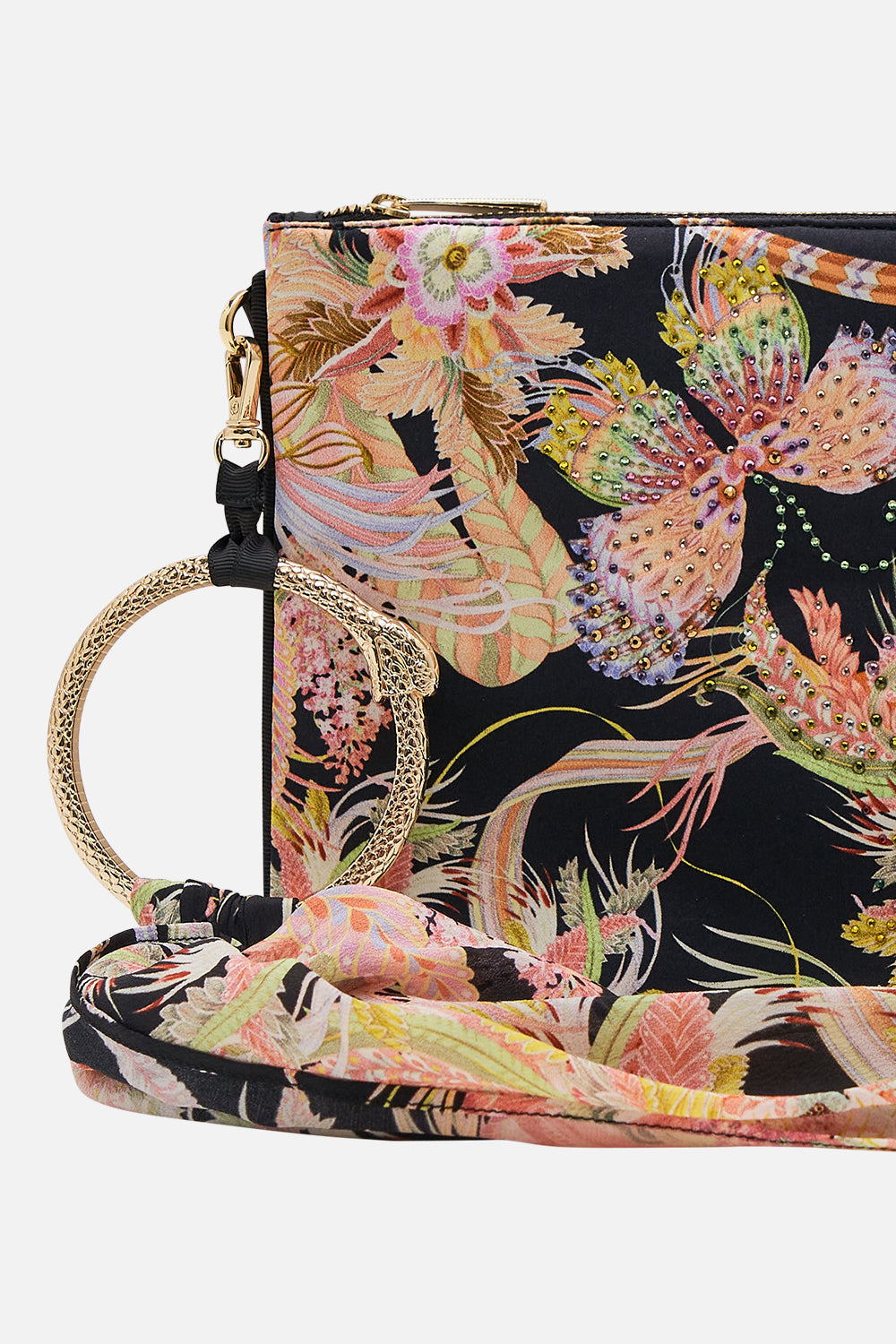 CAMILLA designer cdesigner silk clutch in Lady of The Moon print