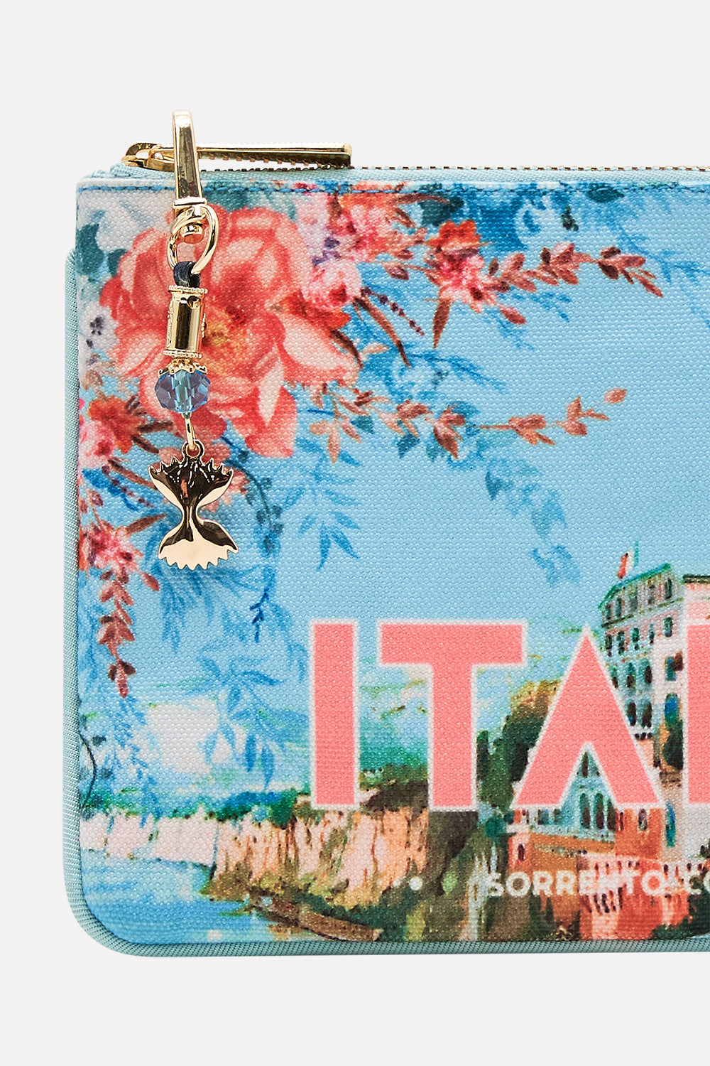 Product view of CAMILLA coin and phone purse in From Sorrento With Love print