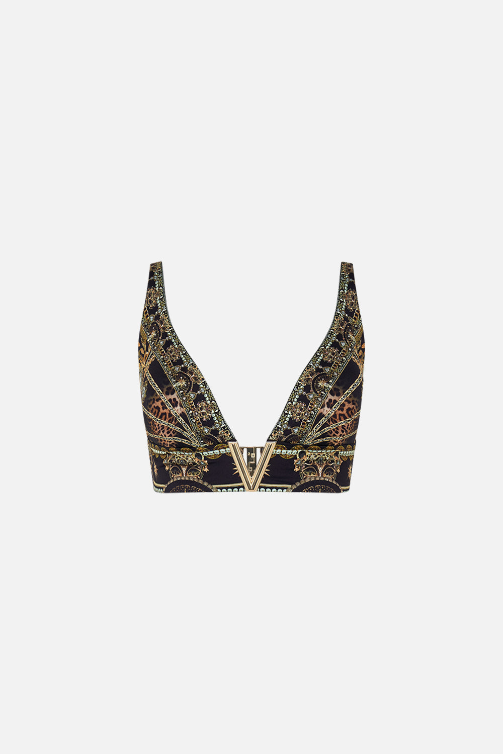 CAMILLA designer bikini top in Masked At Moonlight print