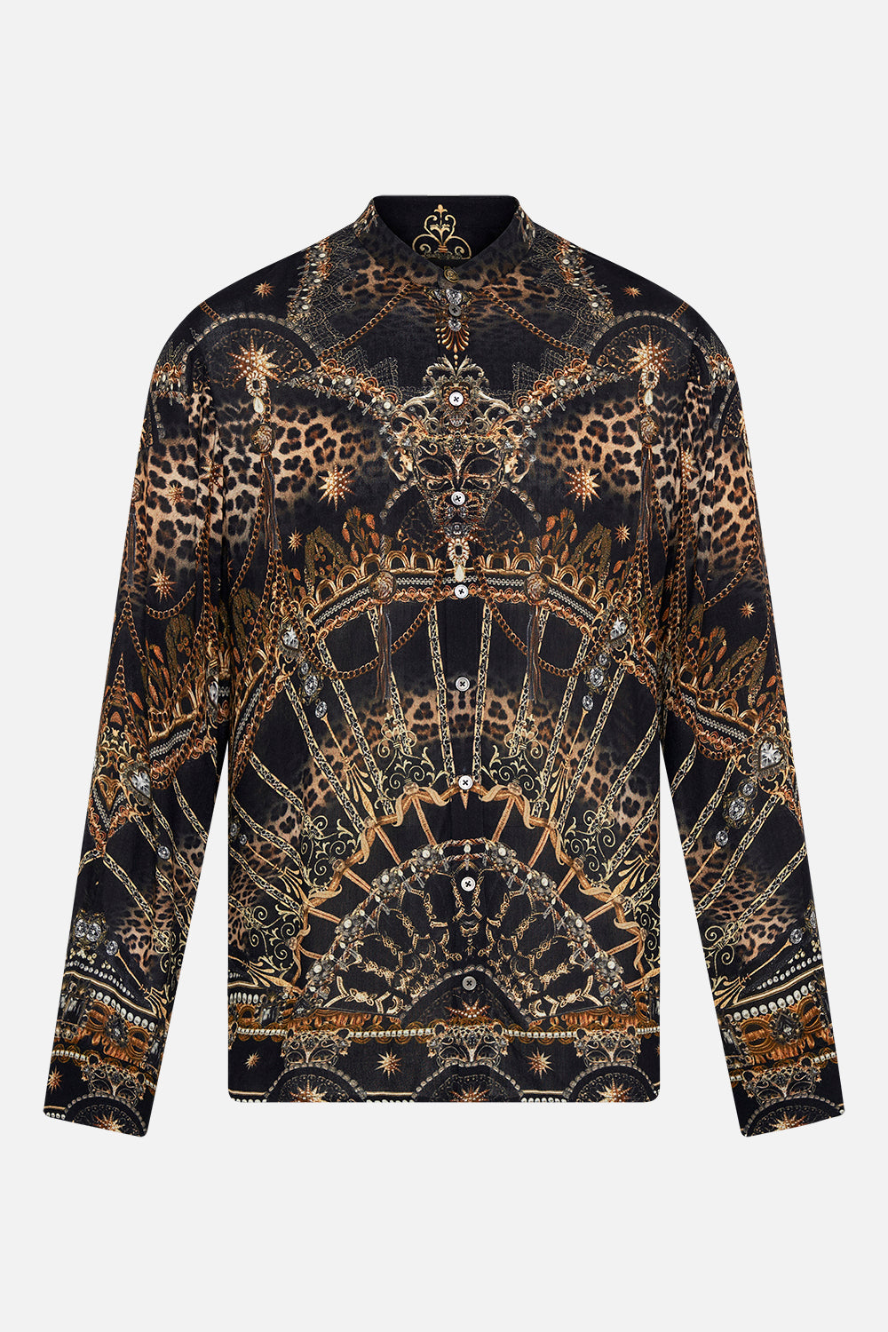 Product view of Hotel Franks By CAMILLA mens long sleeve shirt in Masked At Moonlight print