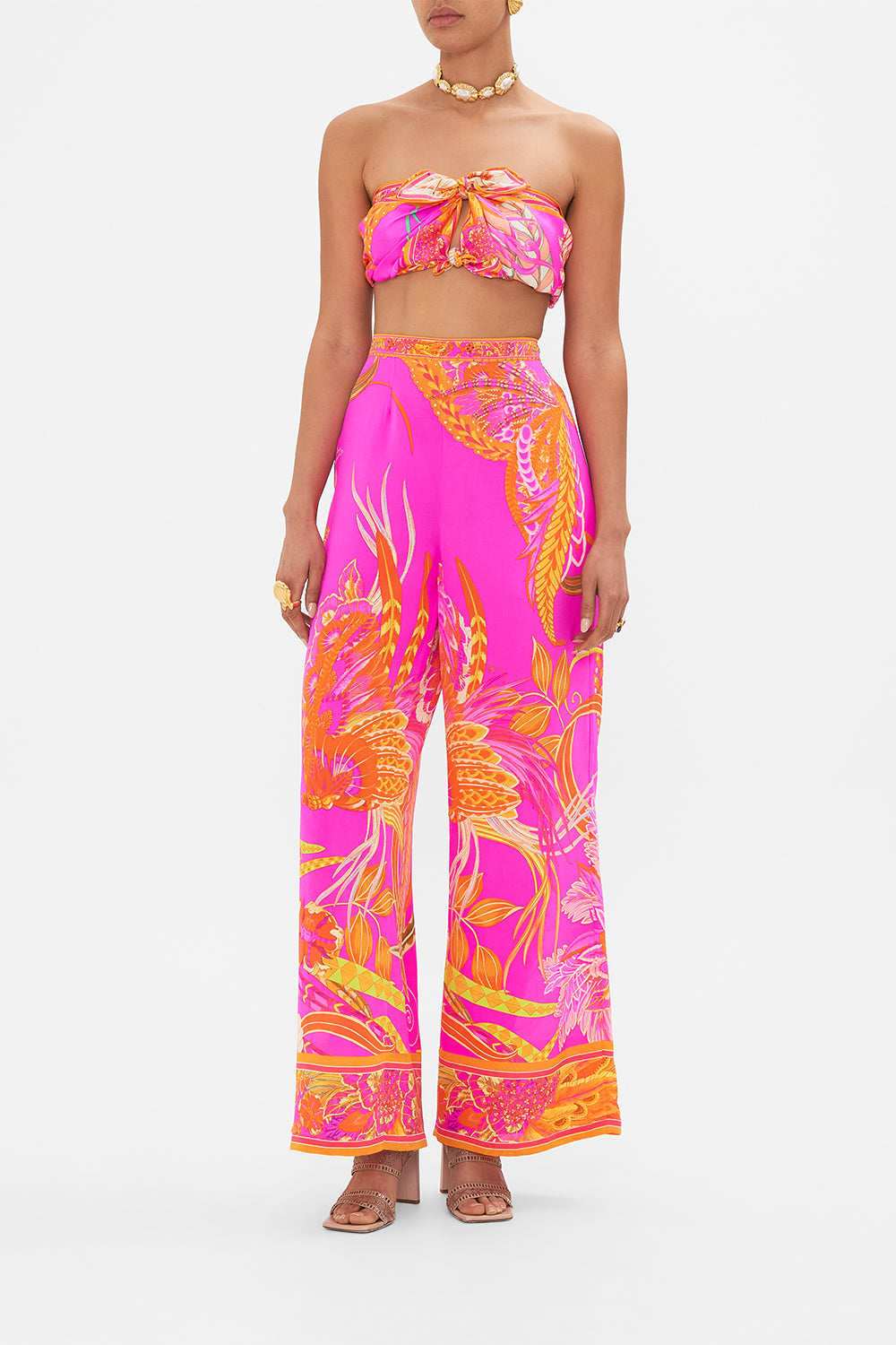 CAMILLA designer silk scarf in a Heart that Flutters Print