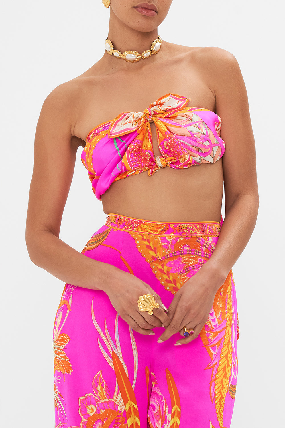 CAMILLA designer silk scarf in a Heart that Flutters Print