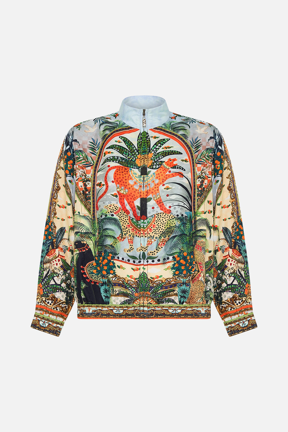 Product view of HOTEL FRANKS BY CAMILLA mens collared zip jacket in Alessandros Atlantis print