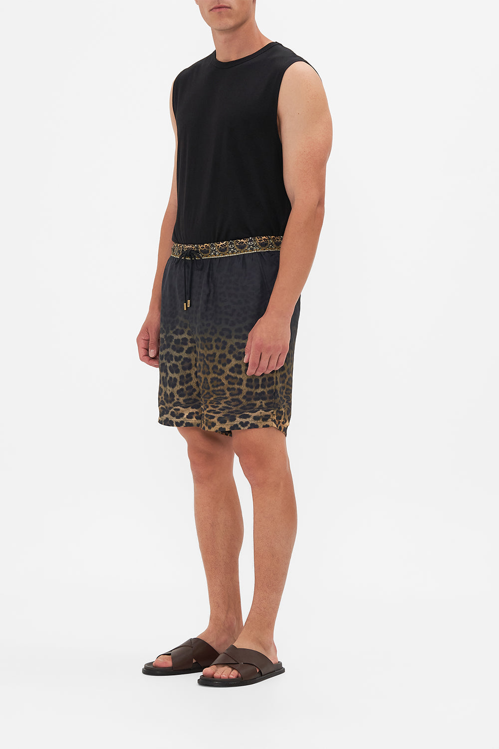 Side view of Hotel Franks By CAMILLA mens walkshorts in Masked At Moonlight