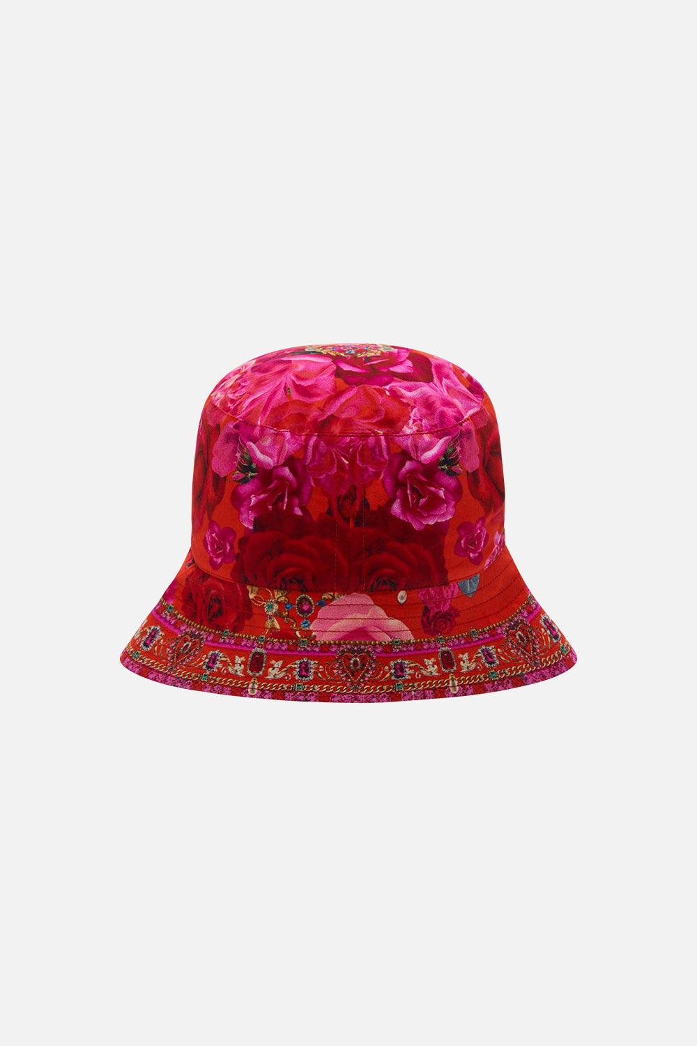 Product view is Milla By CAMILLA kids reversible bucket in An Italian Rosa print