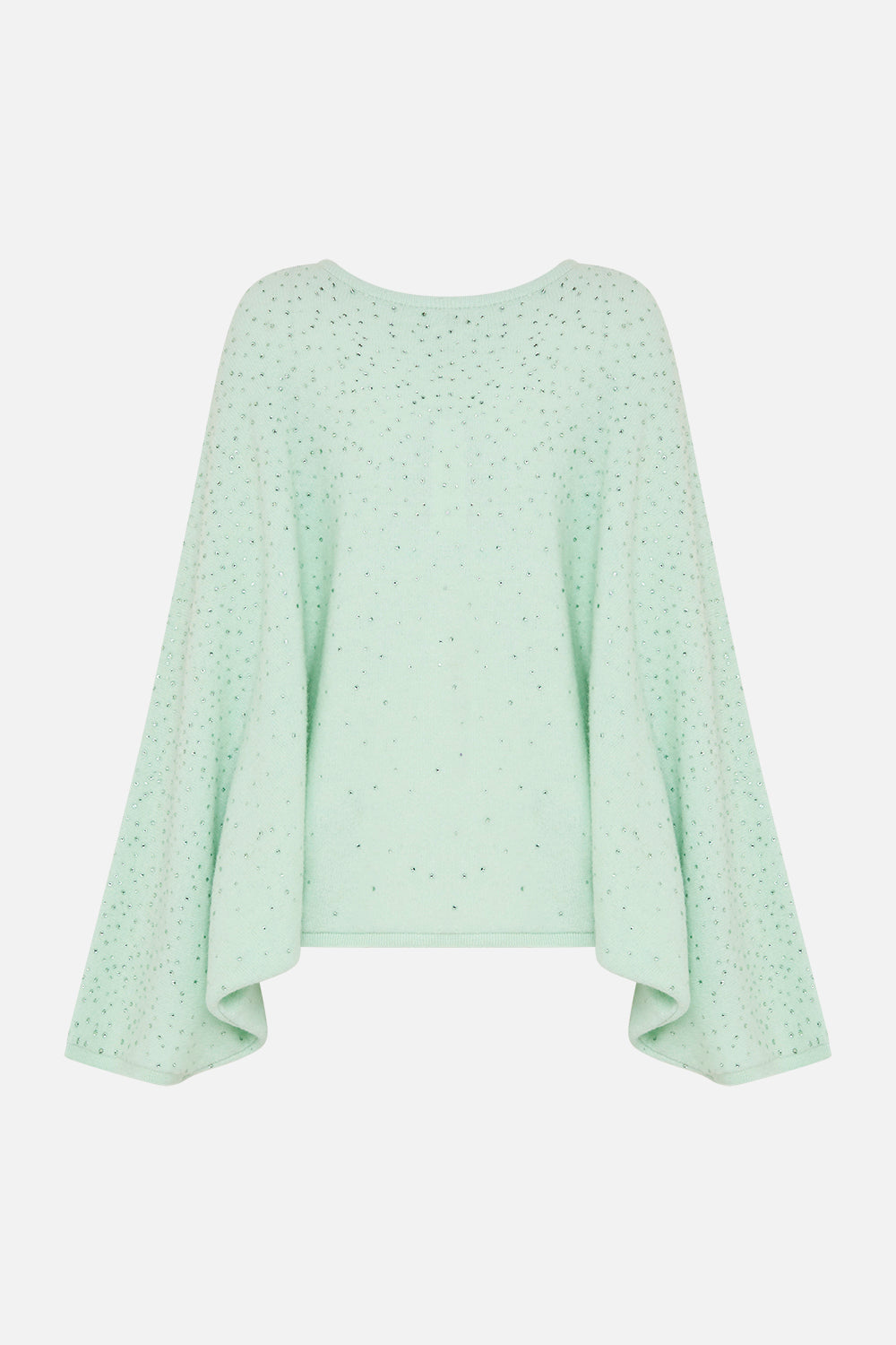 Back product view of CAMILLA v neck knit jumper in mint