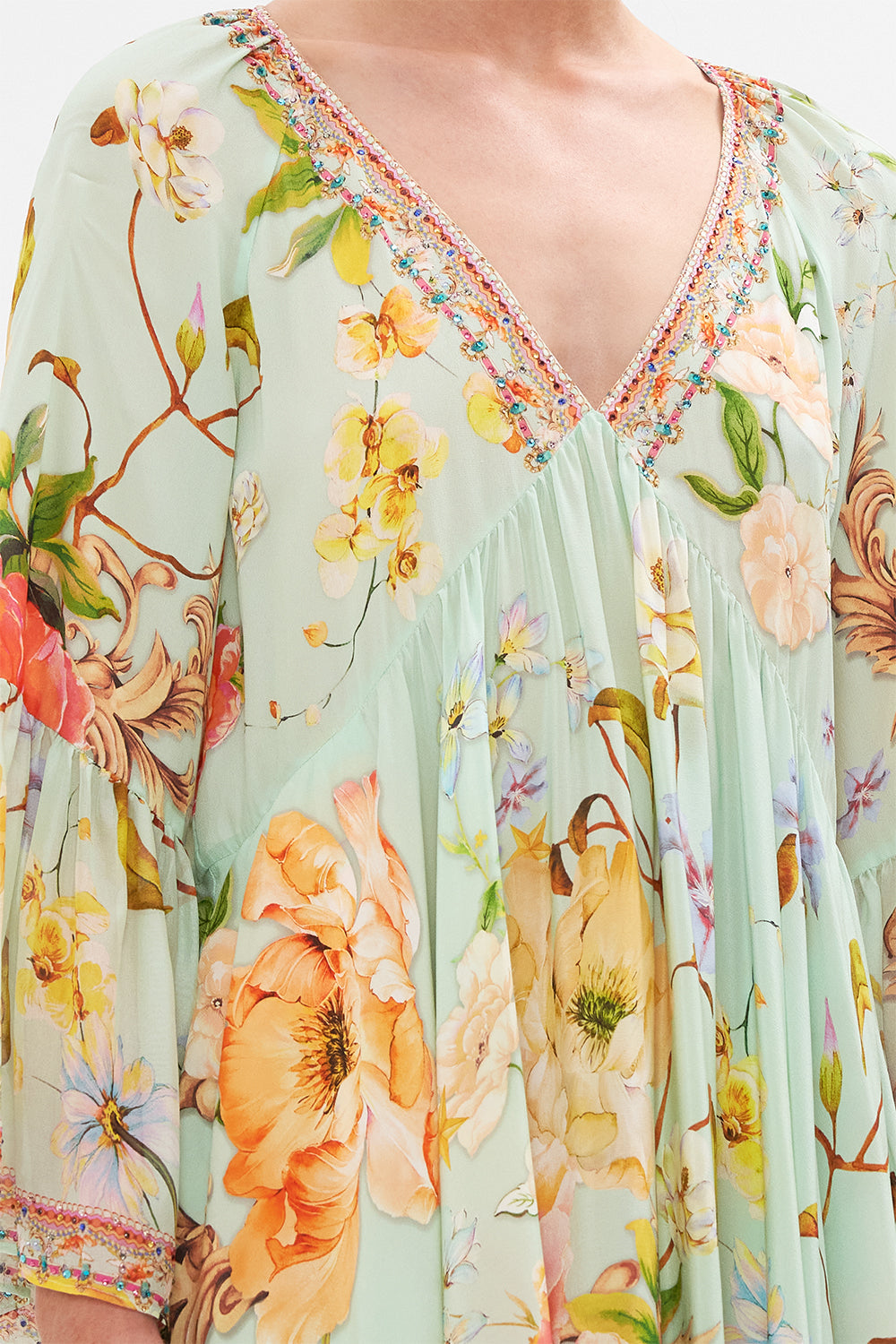 A-LINE RUFFLE SLEEVE DRESS TALK THE WALK