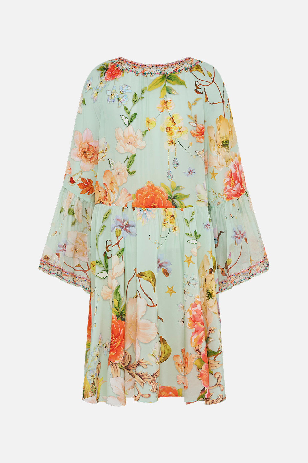 A-LINE RUFFLE SLEEVE DRESS TALK THE WALK