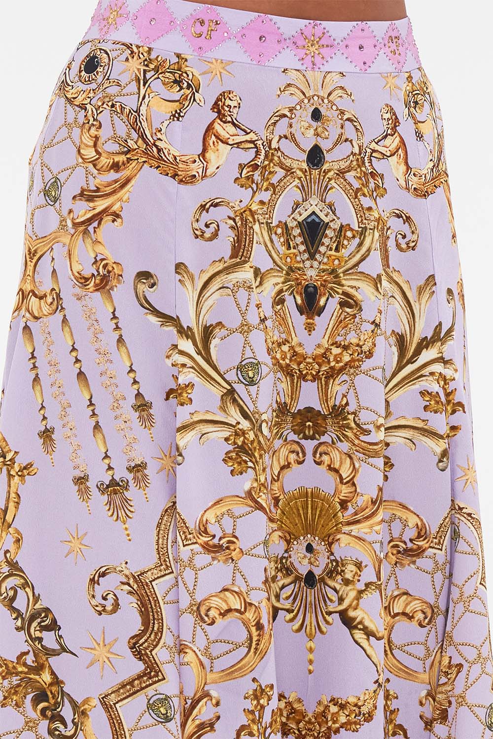 PANELLED FLARED LONG SKIRT LAVENDER EVER AFTER